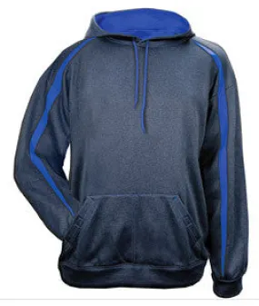 1467 Badger Adult 100% Polyester Performance Fusion Hooded Sweatshirt Carbon/ Royal