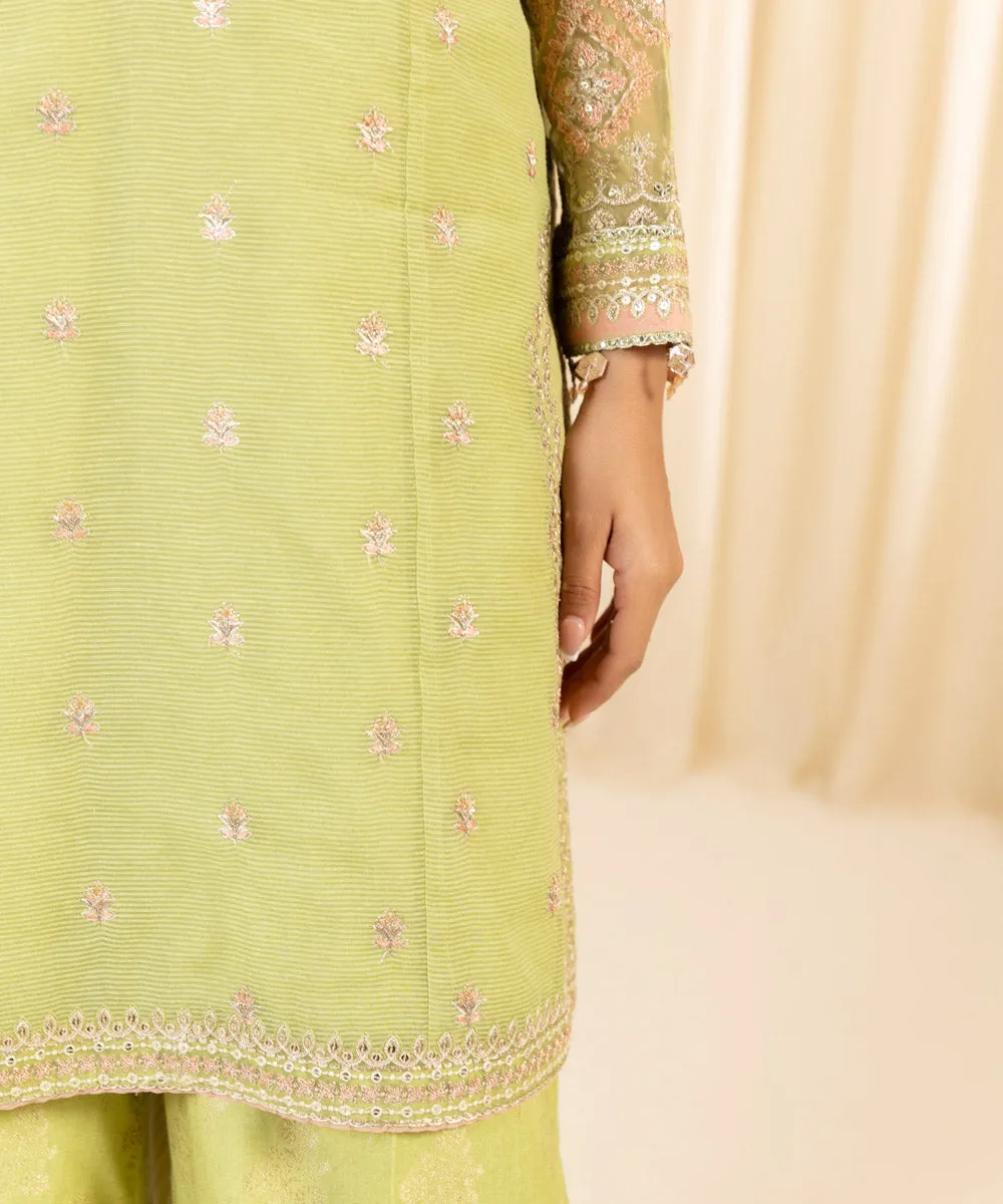 3 Piece -  Embroidered Karandi Suit