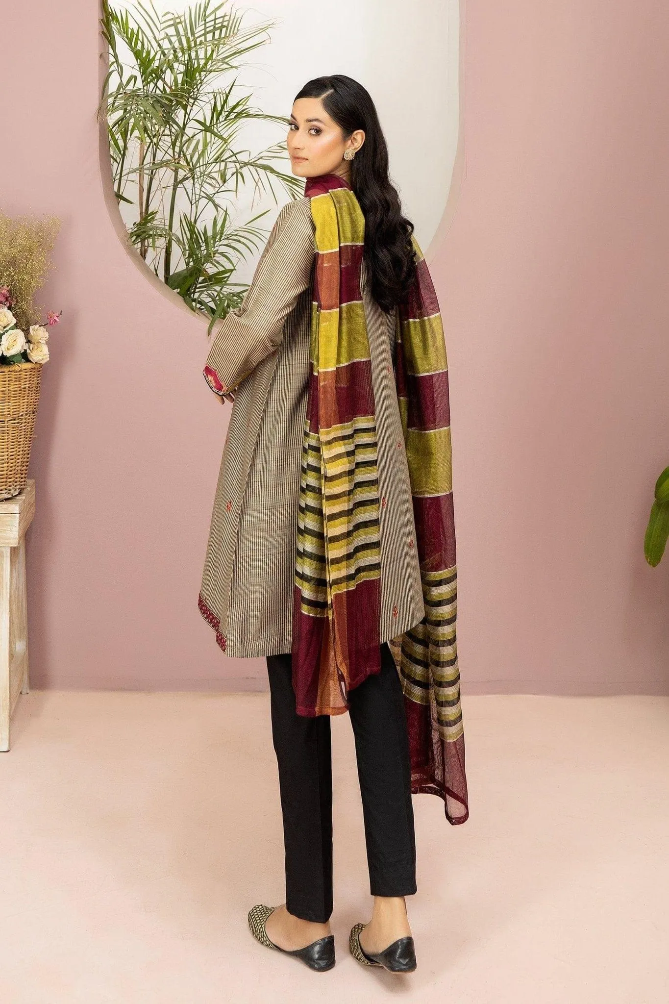 3PC - Embroidered Textured Khadi Cotton Suit