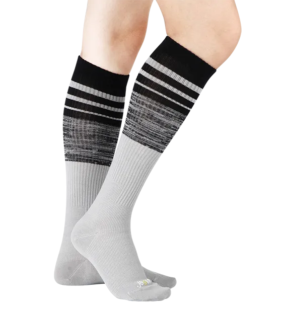 73% Rich Merino Wool Everyday Compression Socks (15-20mmHg) - Mock Rib Colorblock - 3 Pack