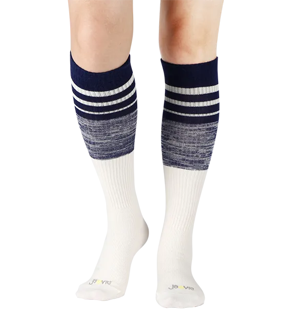 73% Rich Merino Wool Everyday Compression Socks (15-20mmHg) - Mock Rib Colorblock - 3 Pack