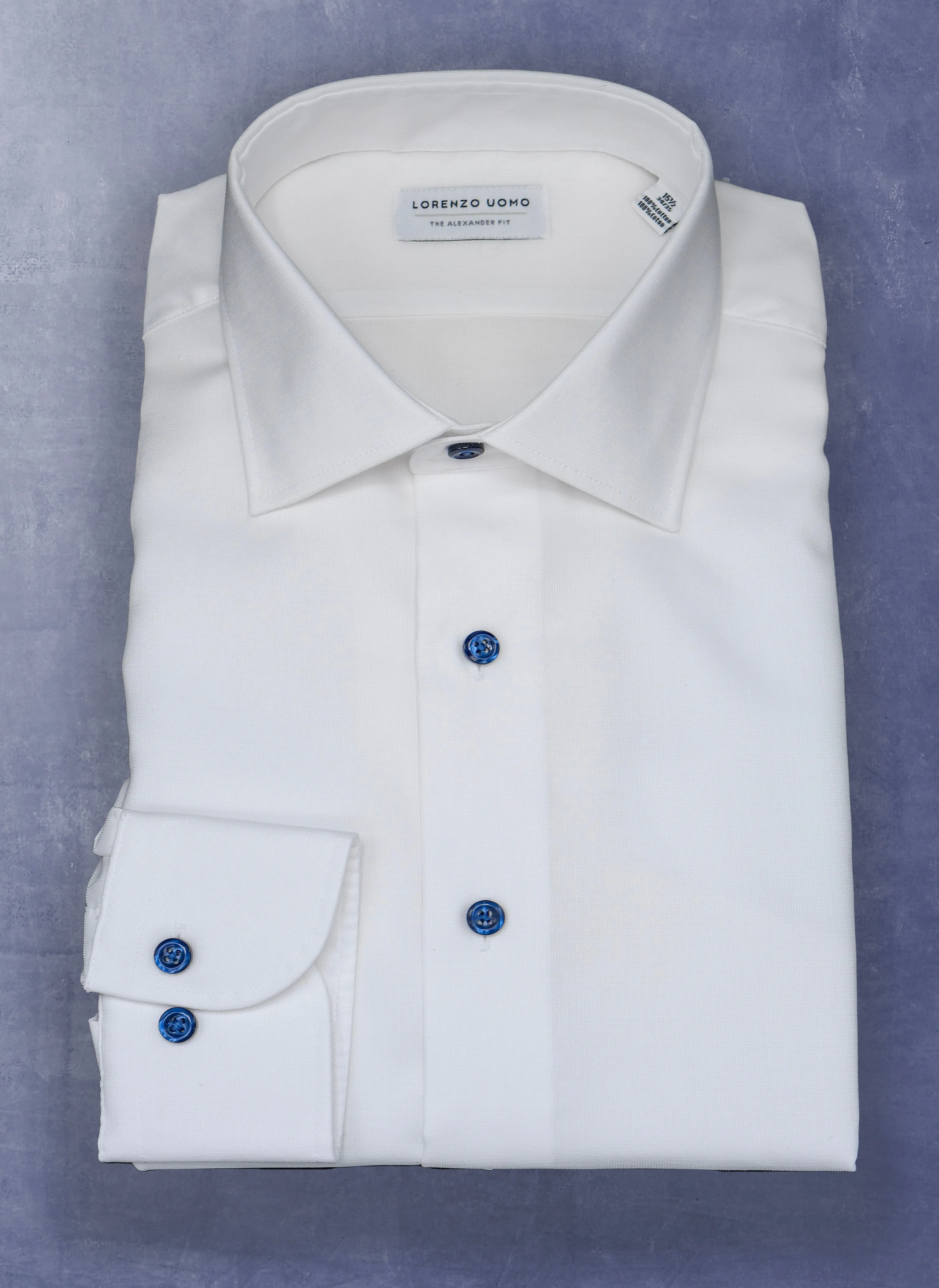 Alexander in White Nano Grid Textured Shirt
