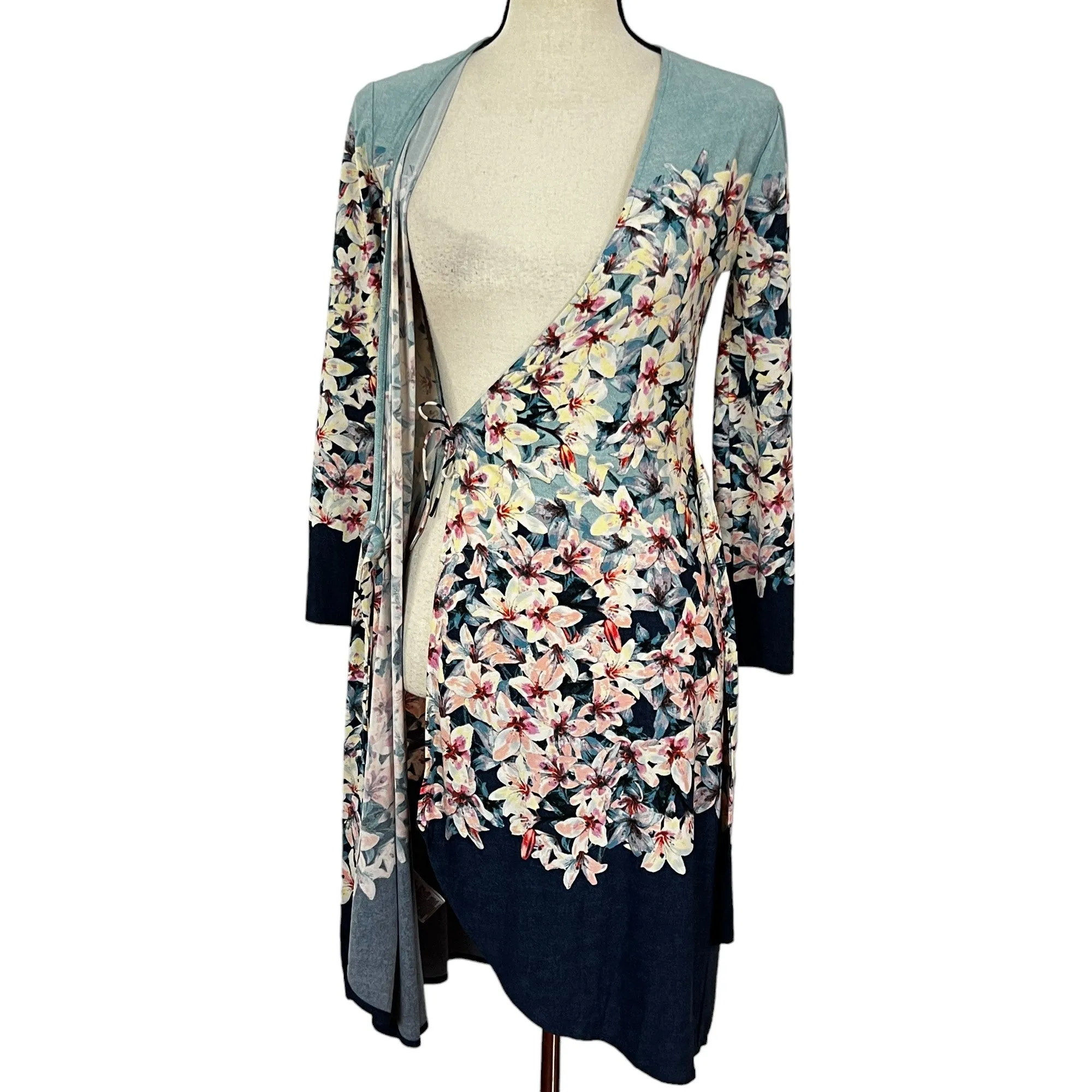BCBG Maxazria Floral Wrap Dress Size XS