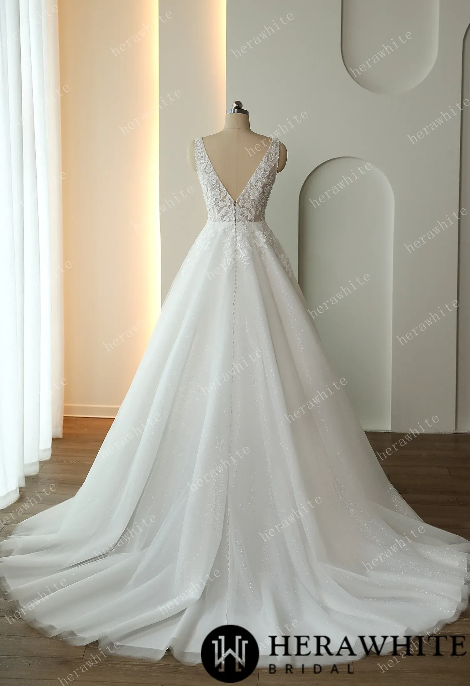 Beaded Embroidery Lace Ballgown Wedding Dress