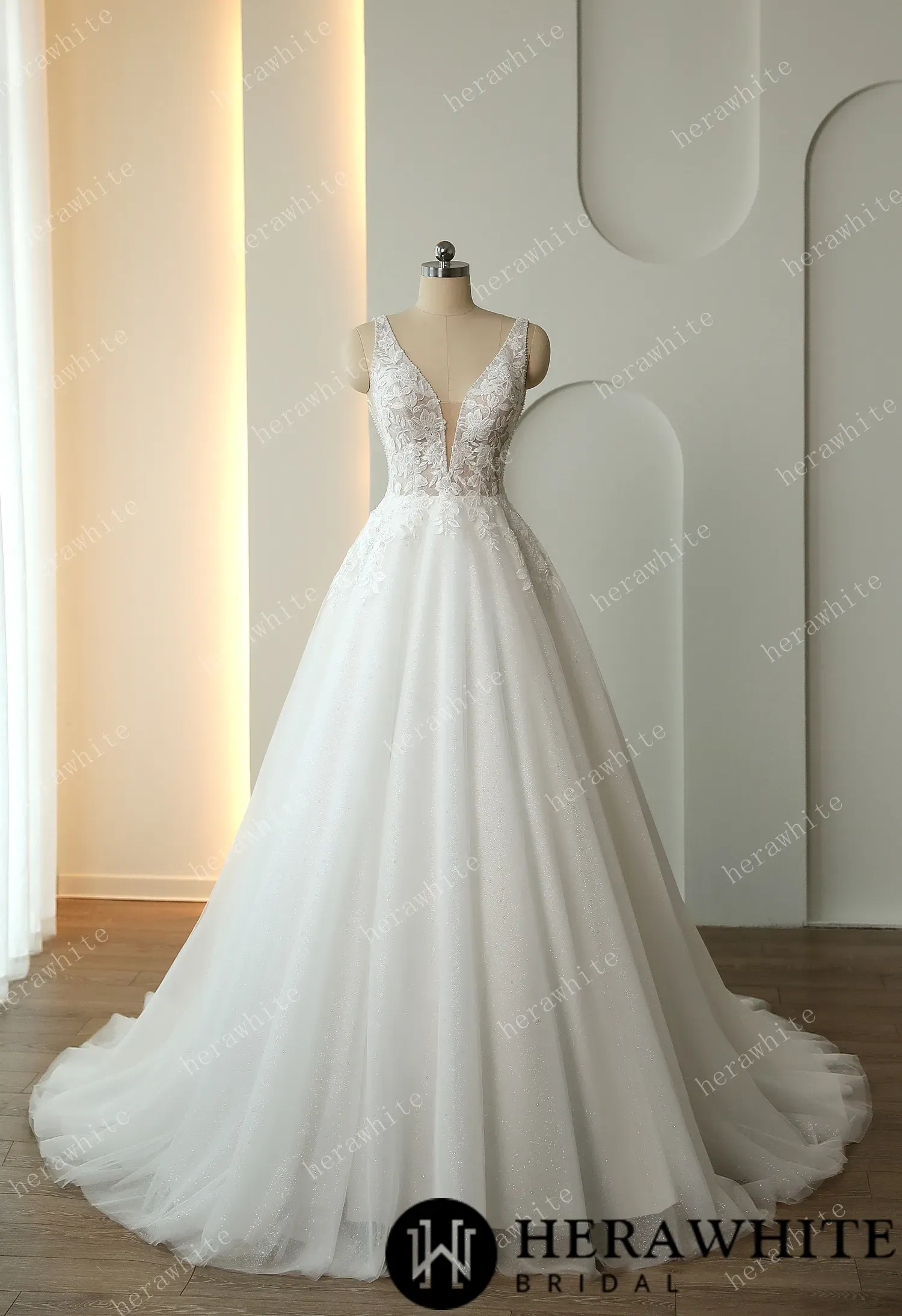 Beaded Embroidery Lace Ballgown Wedding Dress