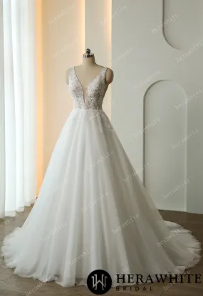 Beaded Embroidery Lace Ballgown Wedding Dress
