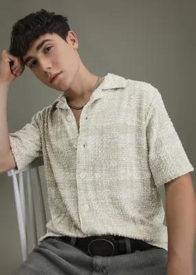 Beige Jacquard Towel Shirt