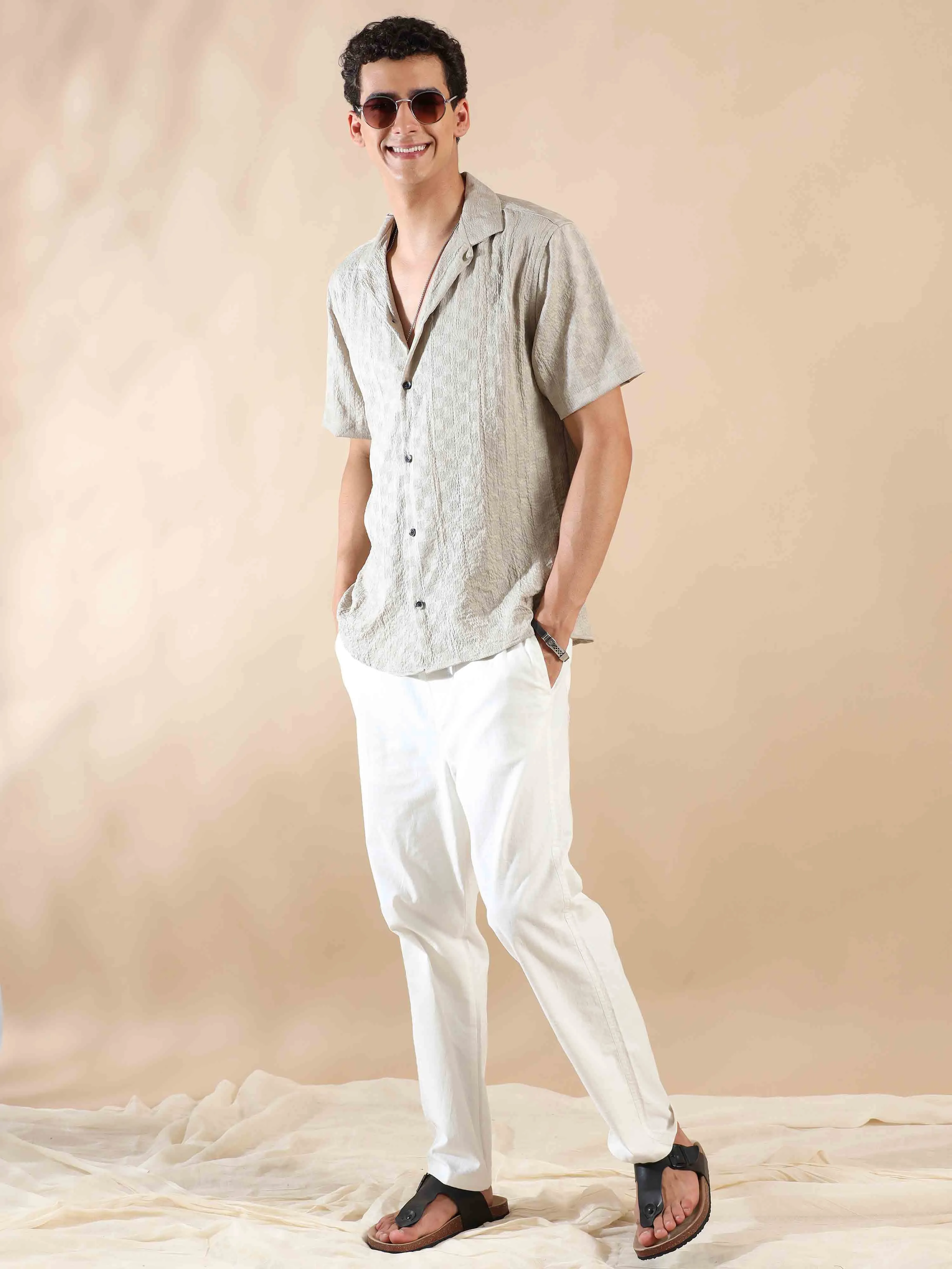 Beige Sands Sunset Bliss Popcorn Shirt