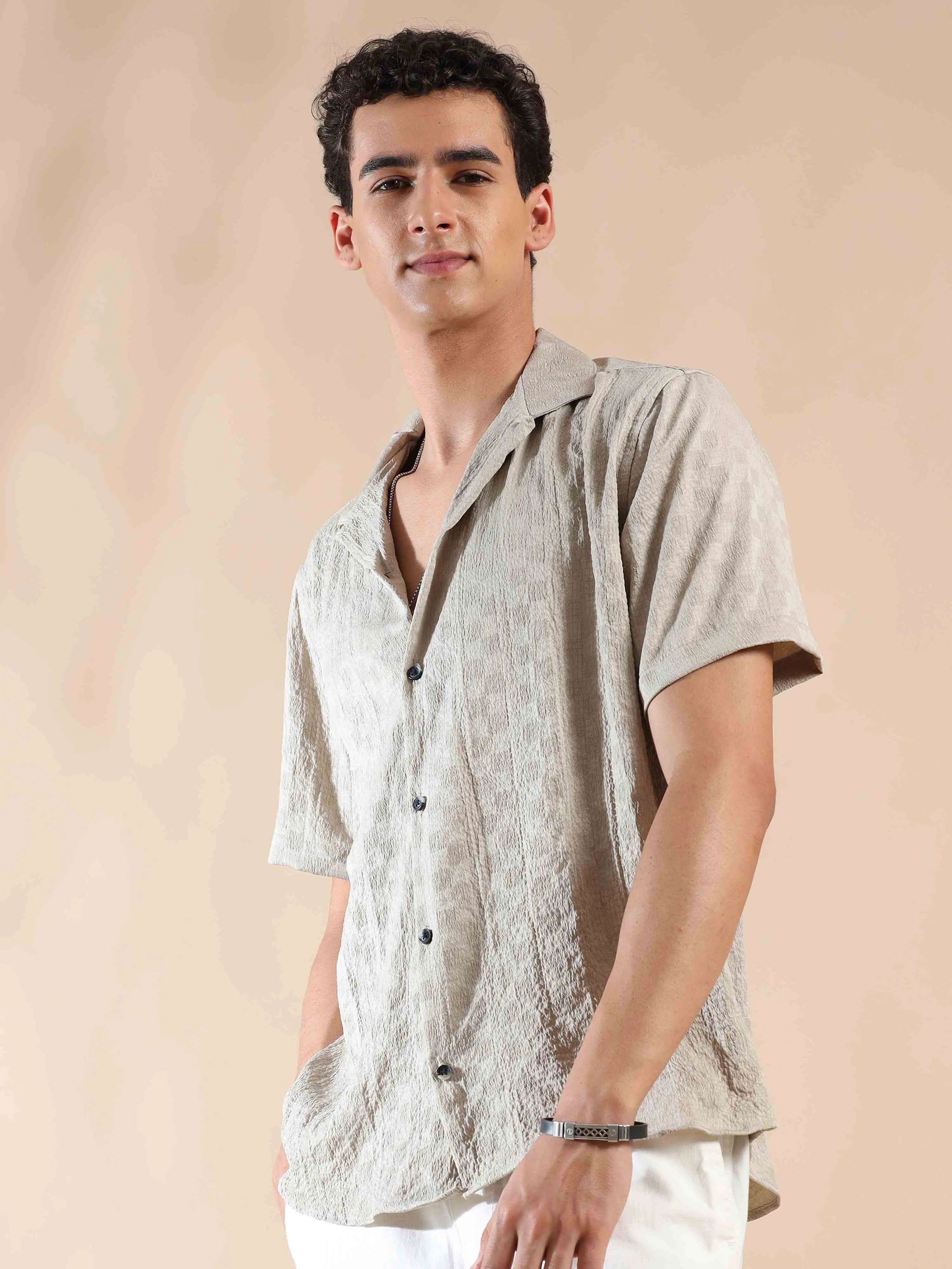 Beige Sands Sunset Bliss Popcorn Shirt