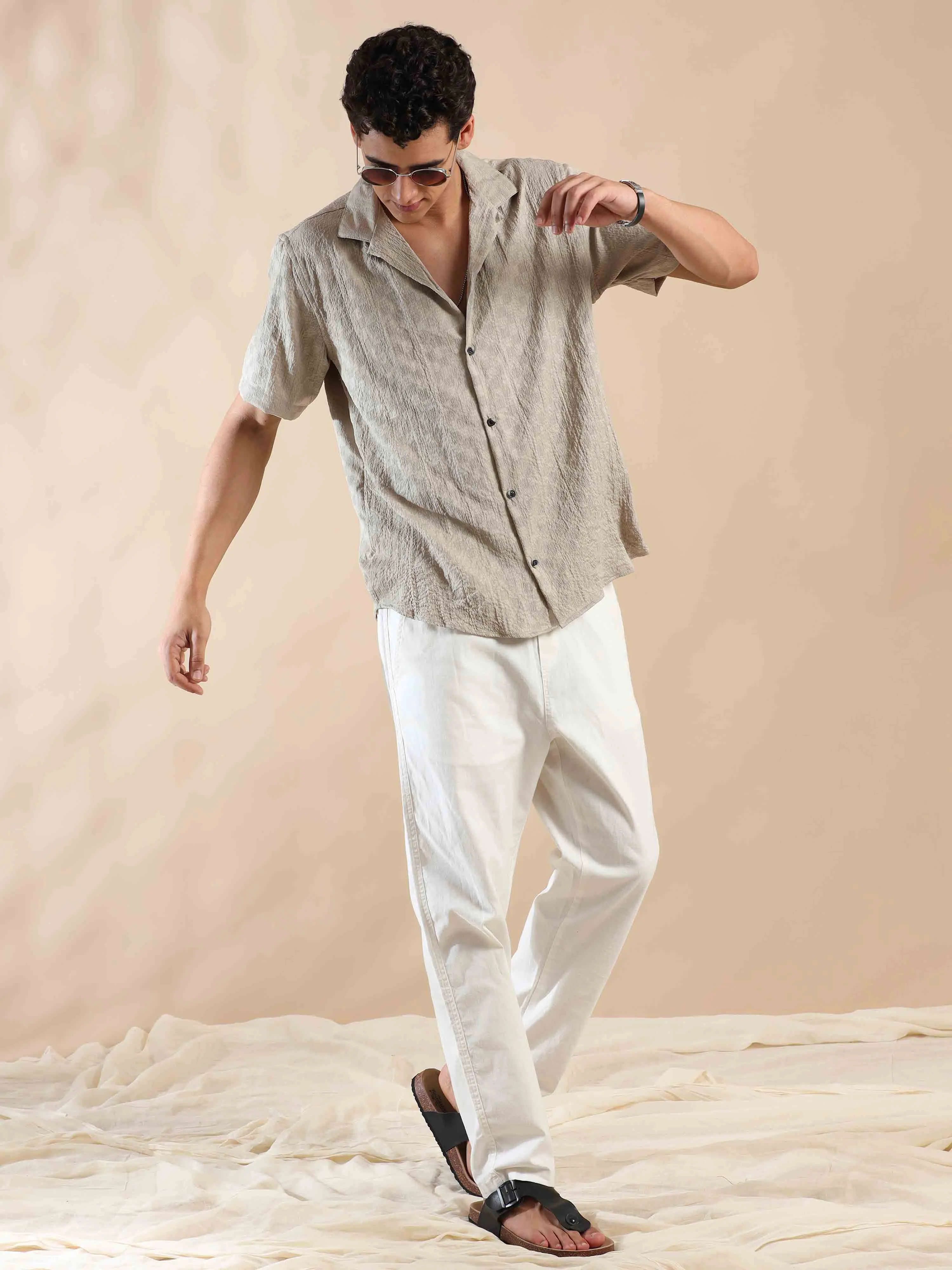 Beige Sands Sunset Bliss Popcorn Shirt