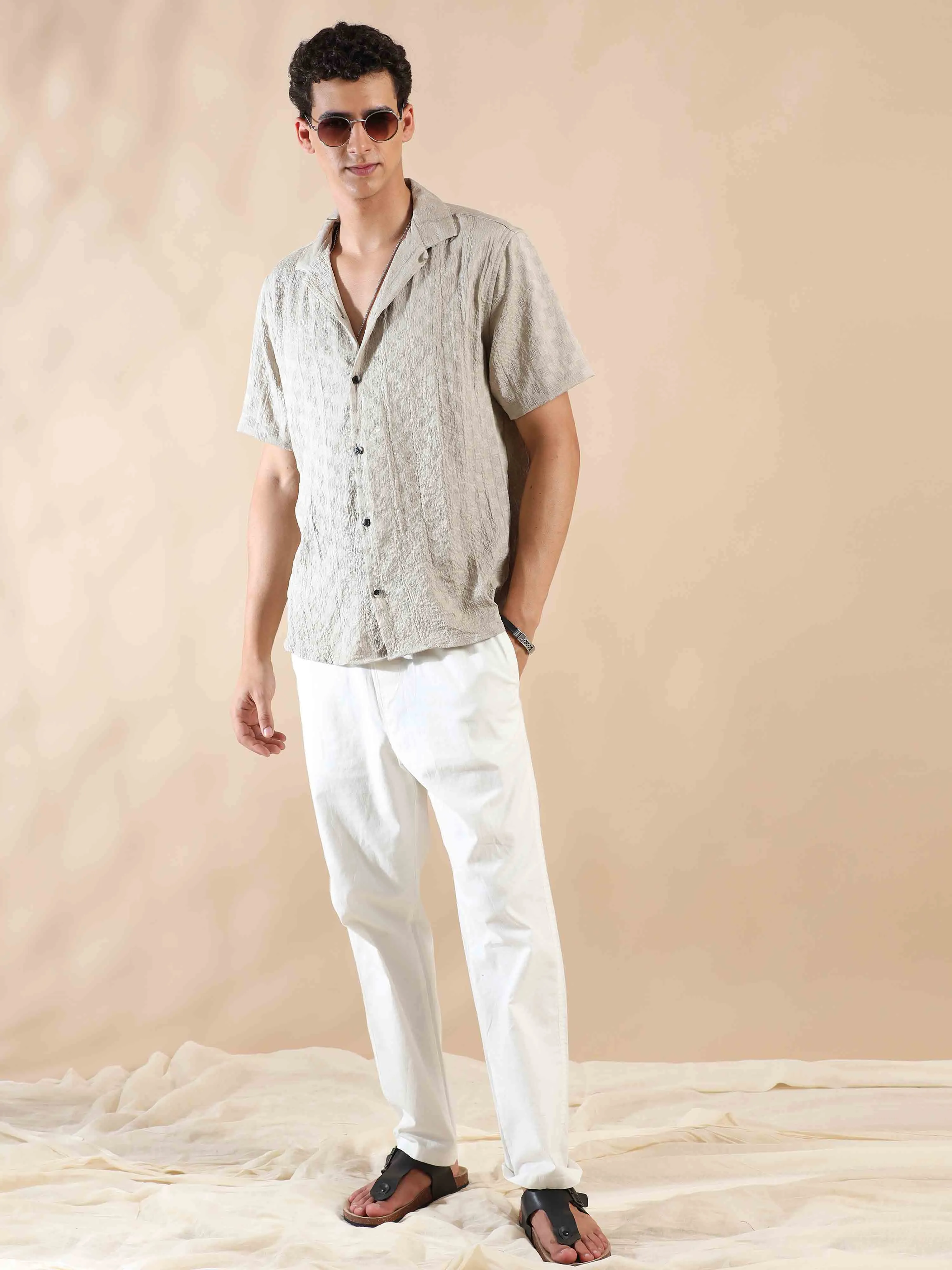 Beige Sands Sunset Bliss Popcorn Shirt