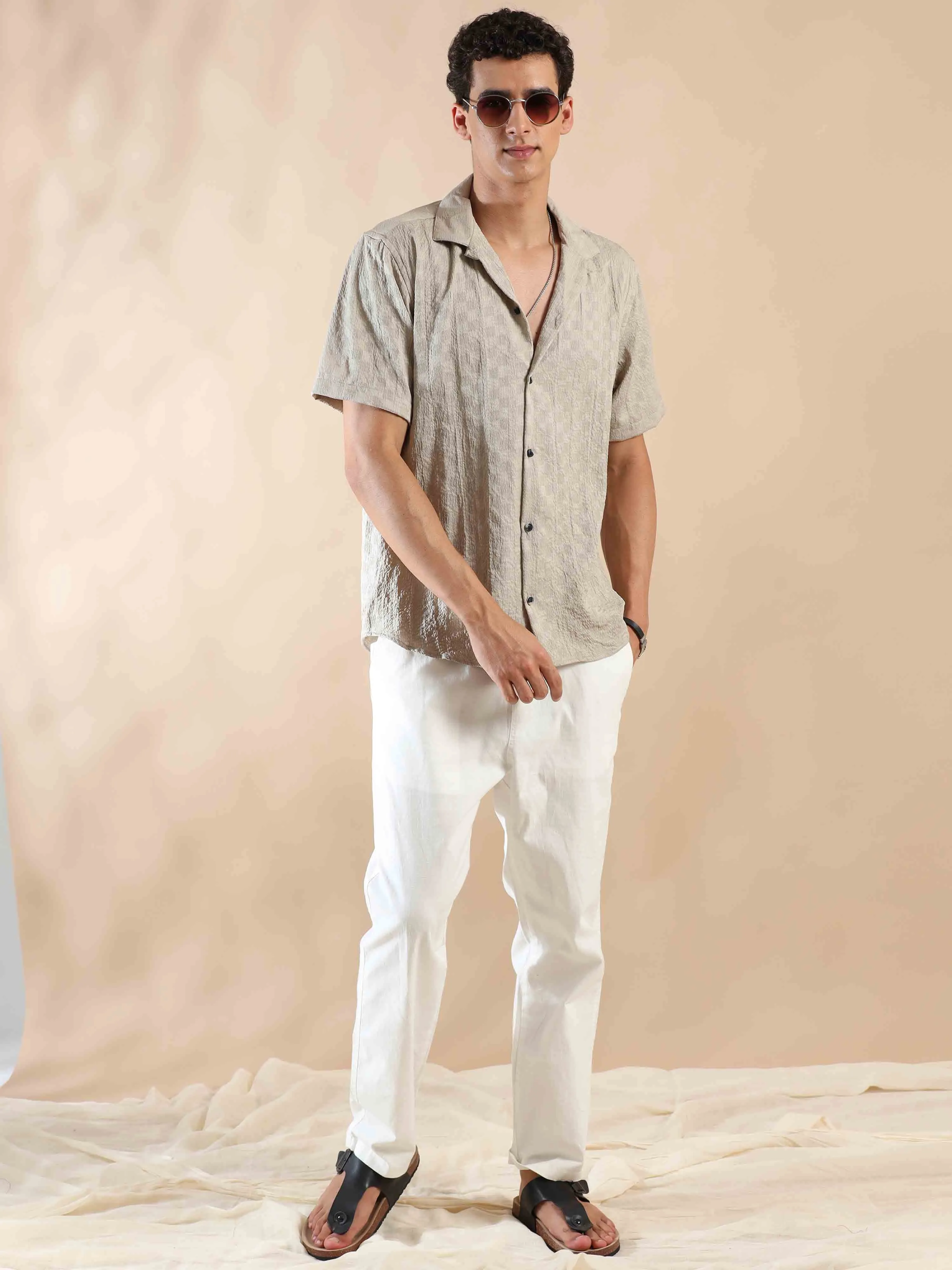 Beige Sands Sunset Bliss Popcorn Shirt
