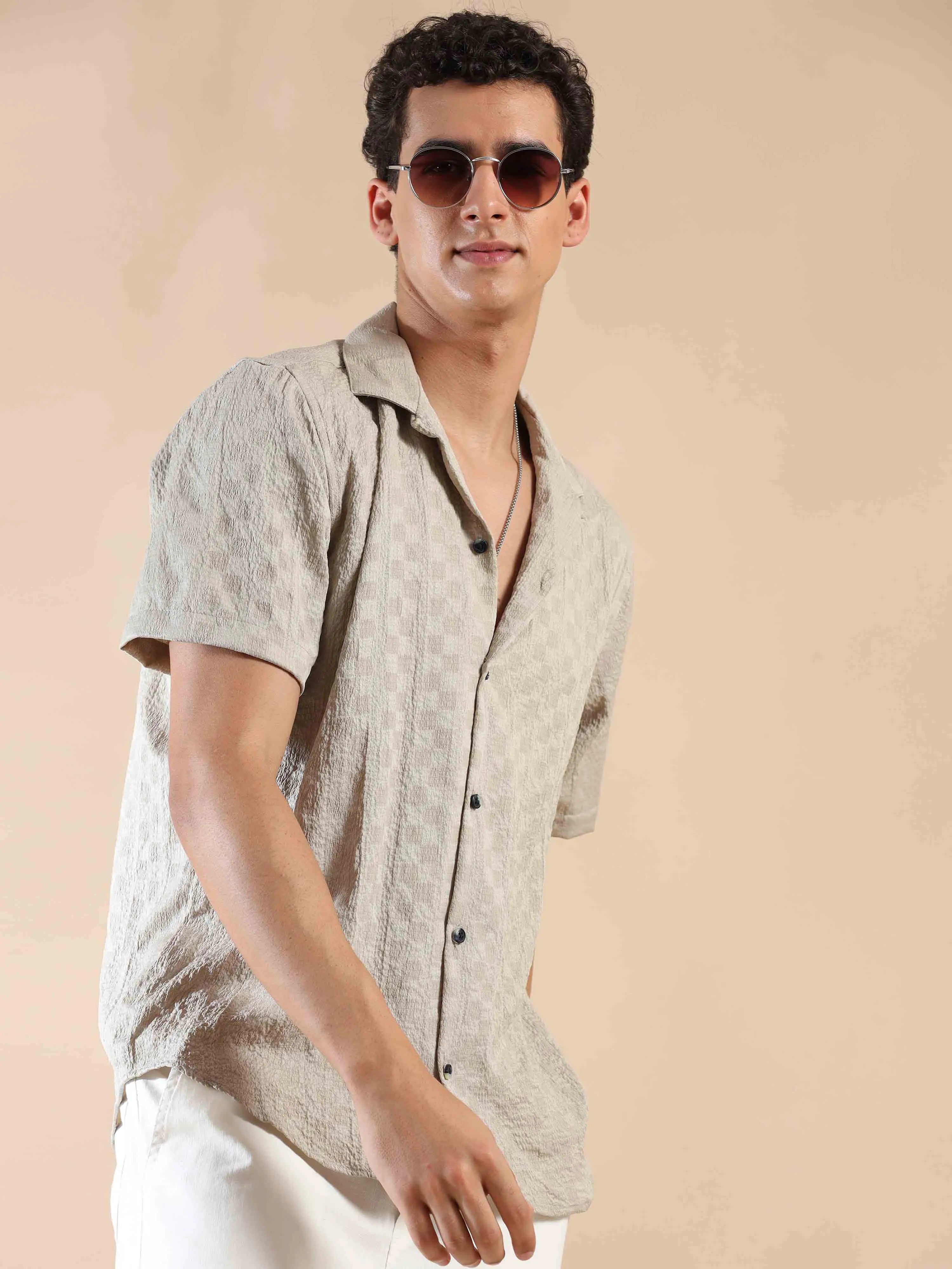Beige Sands Sunset Bliss Popcorn Shirt
