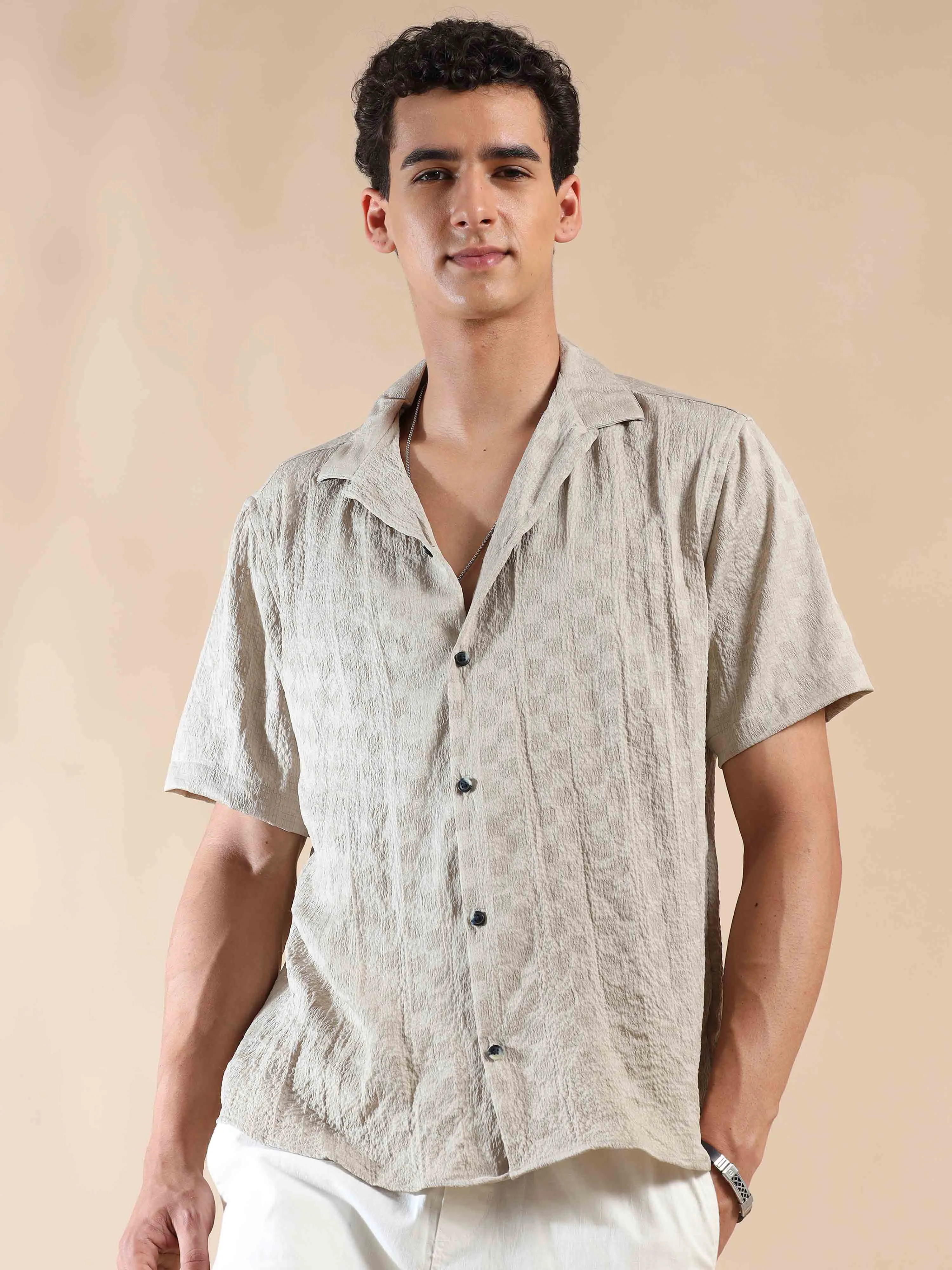 Beige Sands Sunset Bliss Popcorn Shirt