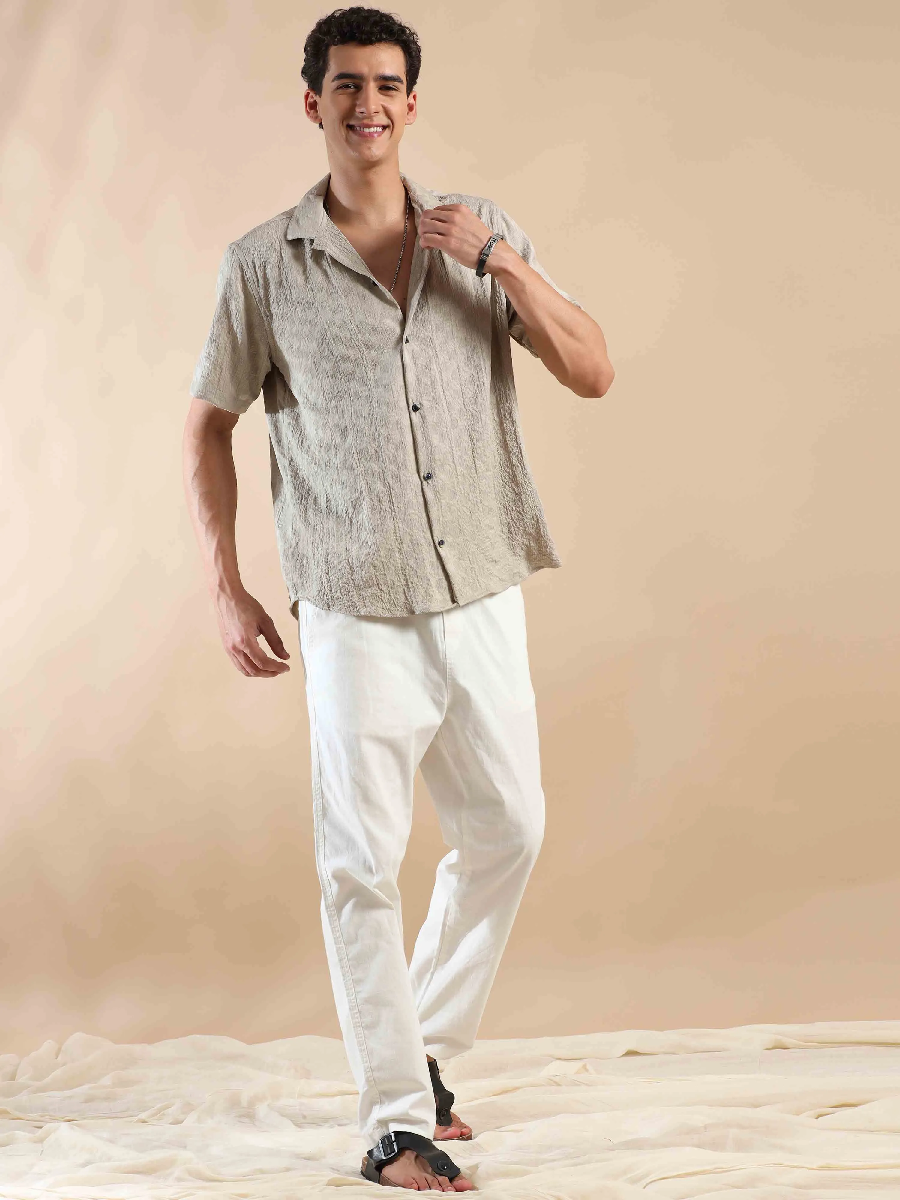 Beige Sands Sunset Bliss Popcorn Shirt