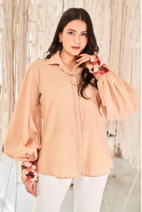 Beige Textured Shirt