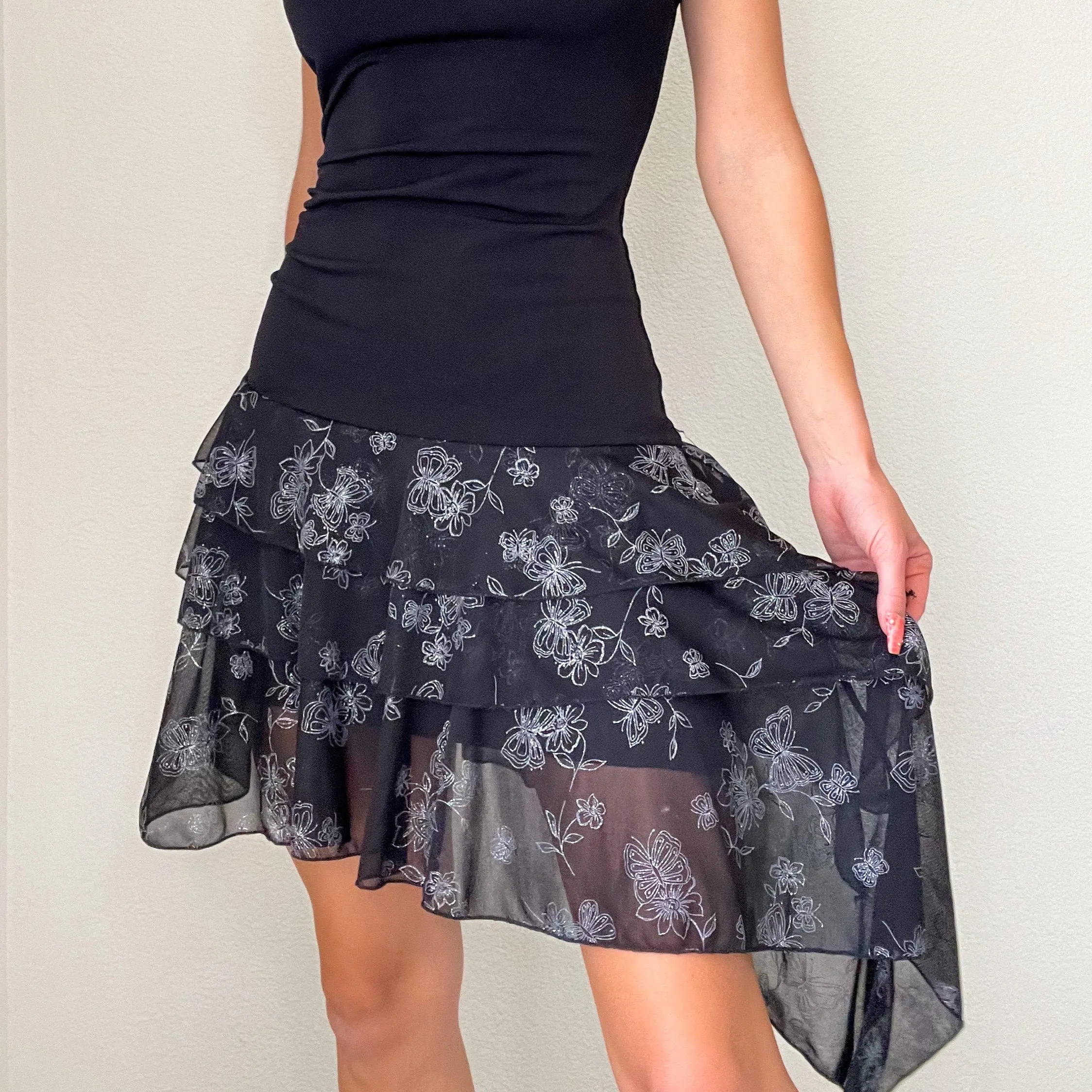 Black Butterfly Y2K Tube Dress