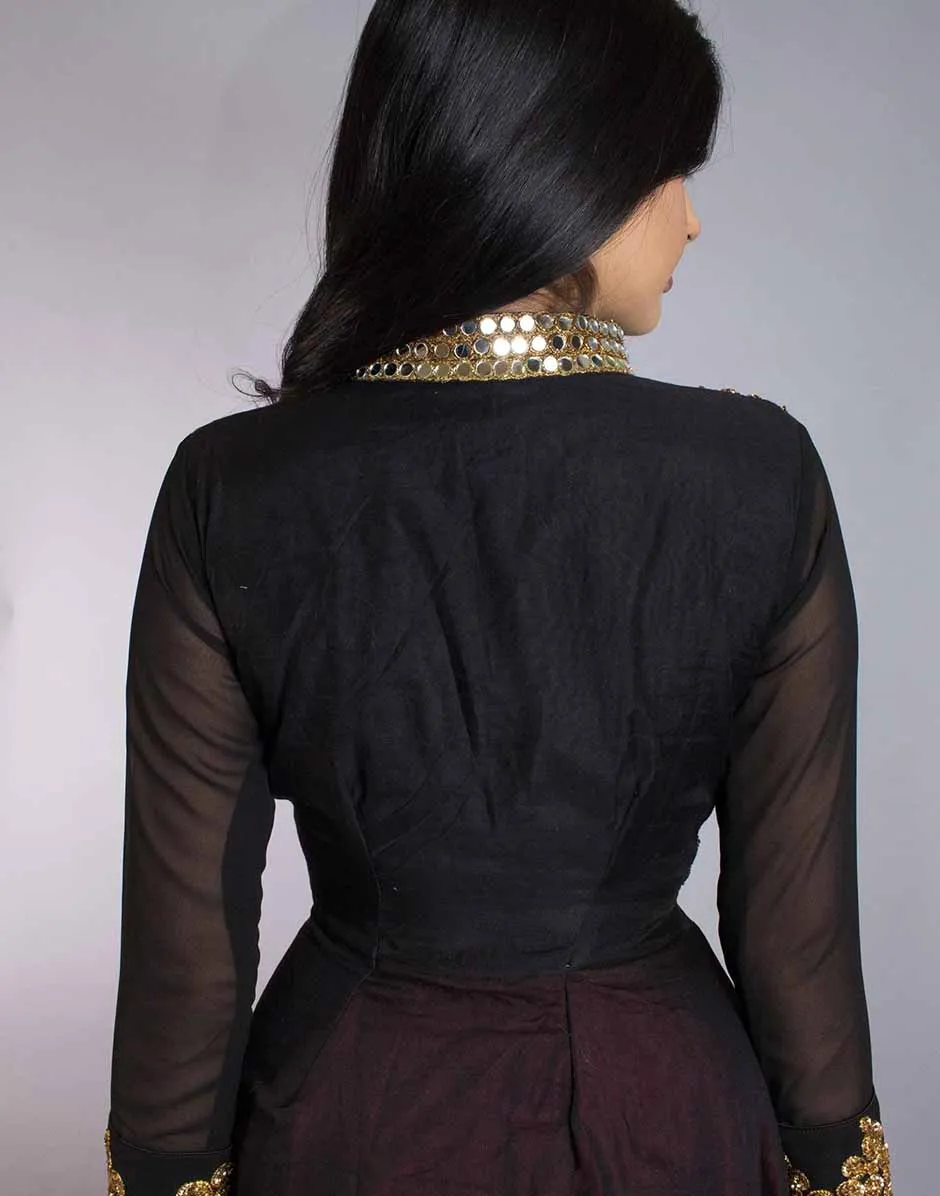 Black Silk Partywear Gown - Clearance