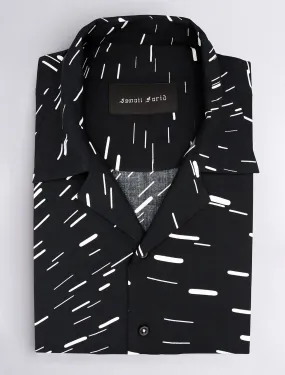 BLACK TEXTURED SHIRT