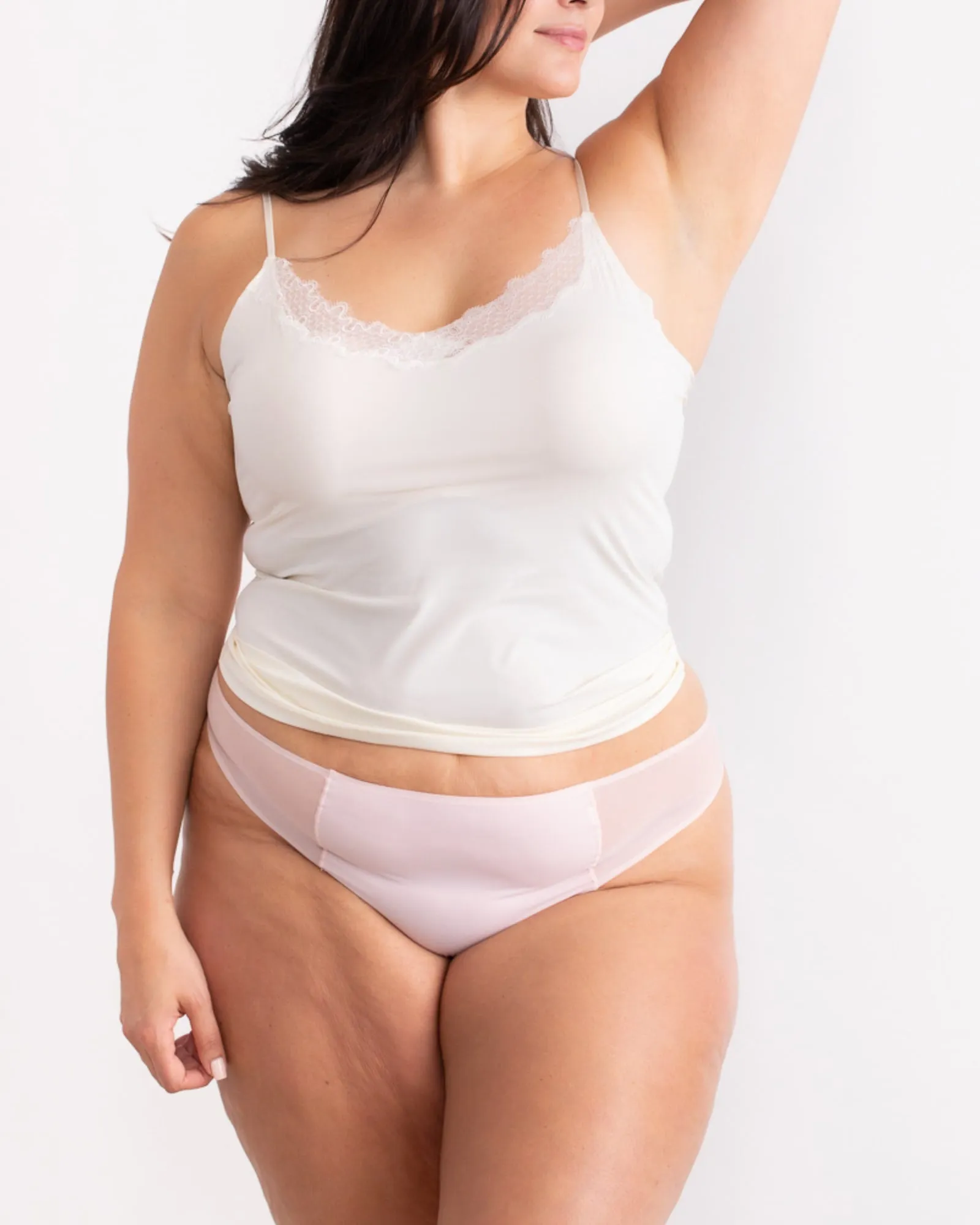 Brandi Mesh Thong | Rose Quartz