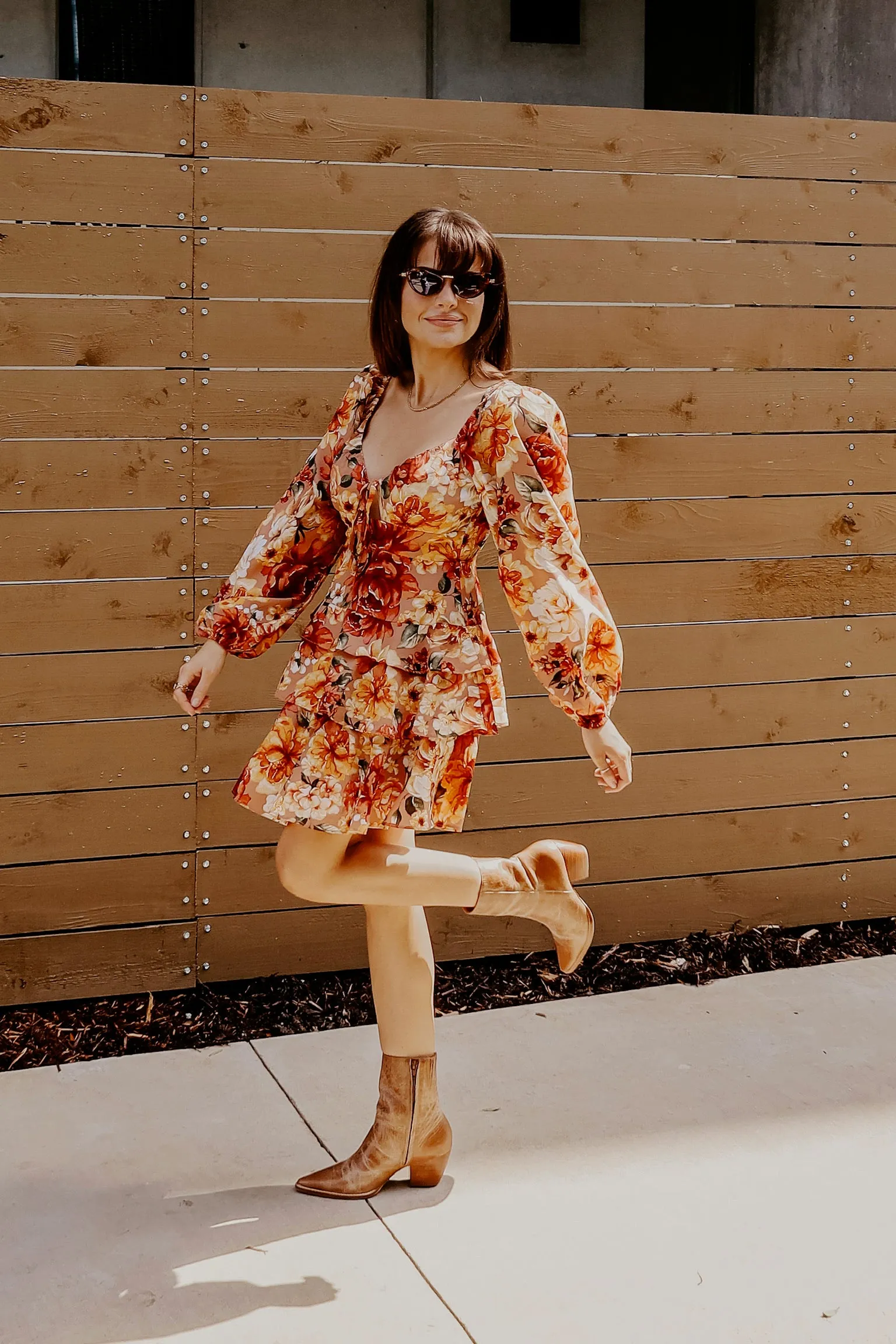 Buddylove Jodi Ruffle Mini Dress - Harvest