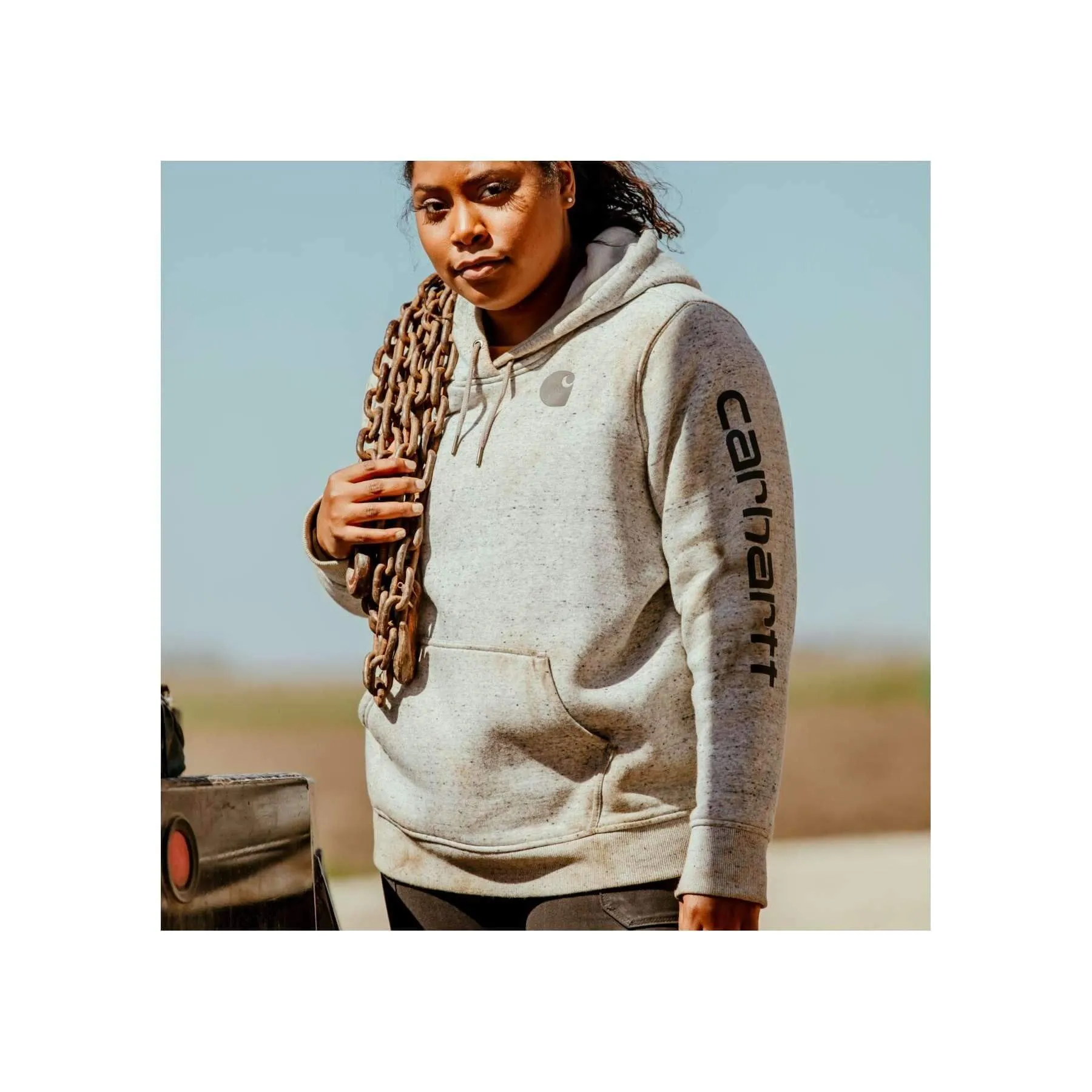 Carhartt Womens Sleeve Graphic Logo Hooded Sweatshirt 102791
