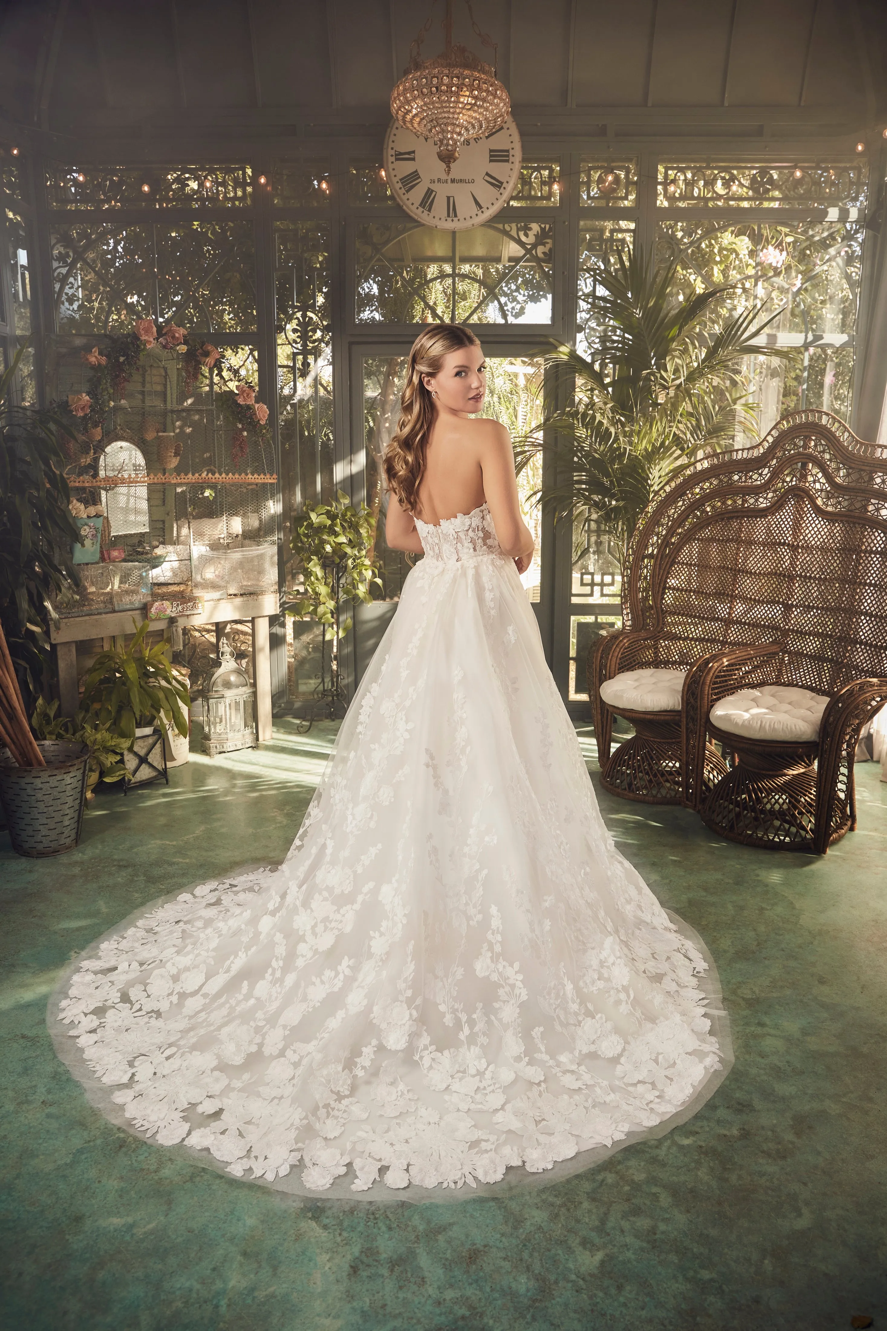 Casablanca Bridal 2481 Size 6 Ivory Nude Convertible Lace Wedding Dress Mermaid A Line Ball Gown Strapless