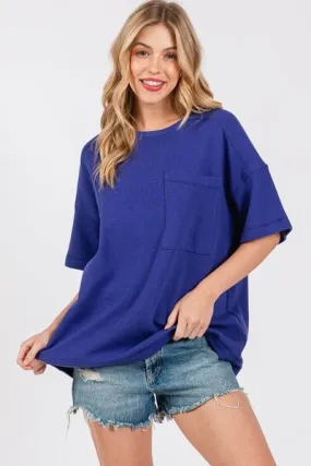 Cesfemme Textured Drop Shoulder T-Shirt