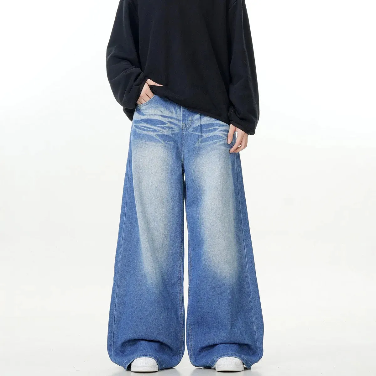 Clean Blue Loose Baggy Jeans
