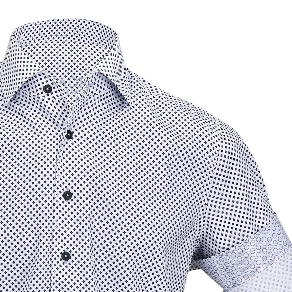 CMW480R - Cuadra white fashion casual cotton blue diamond shirt for men