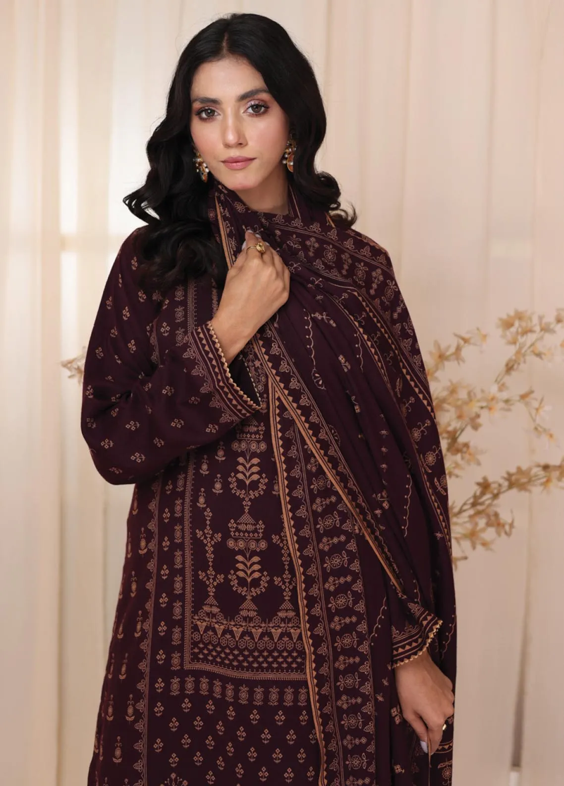 D#1003A LSM Lakhany Cashmi Vool Printed Collection 1022 V-1