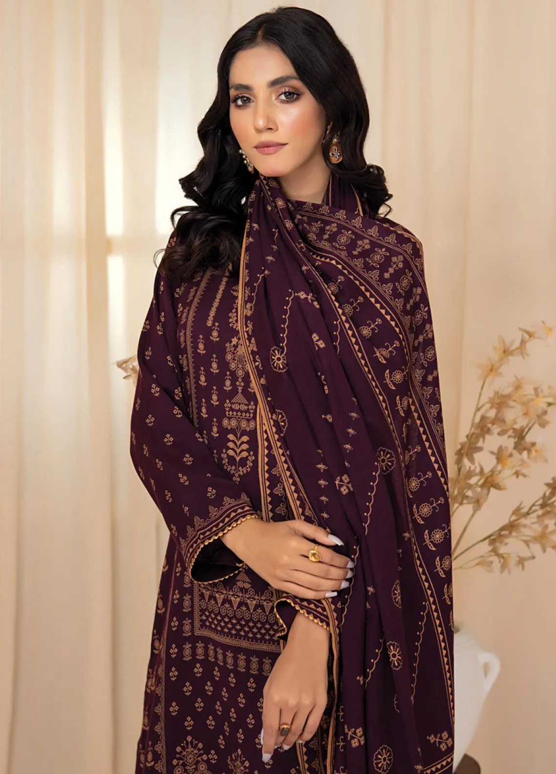 D#1003A LSM Lakhany Cashmi Vool Printed Collection 1022 V-1