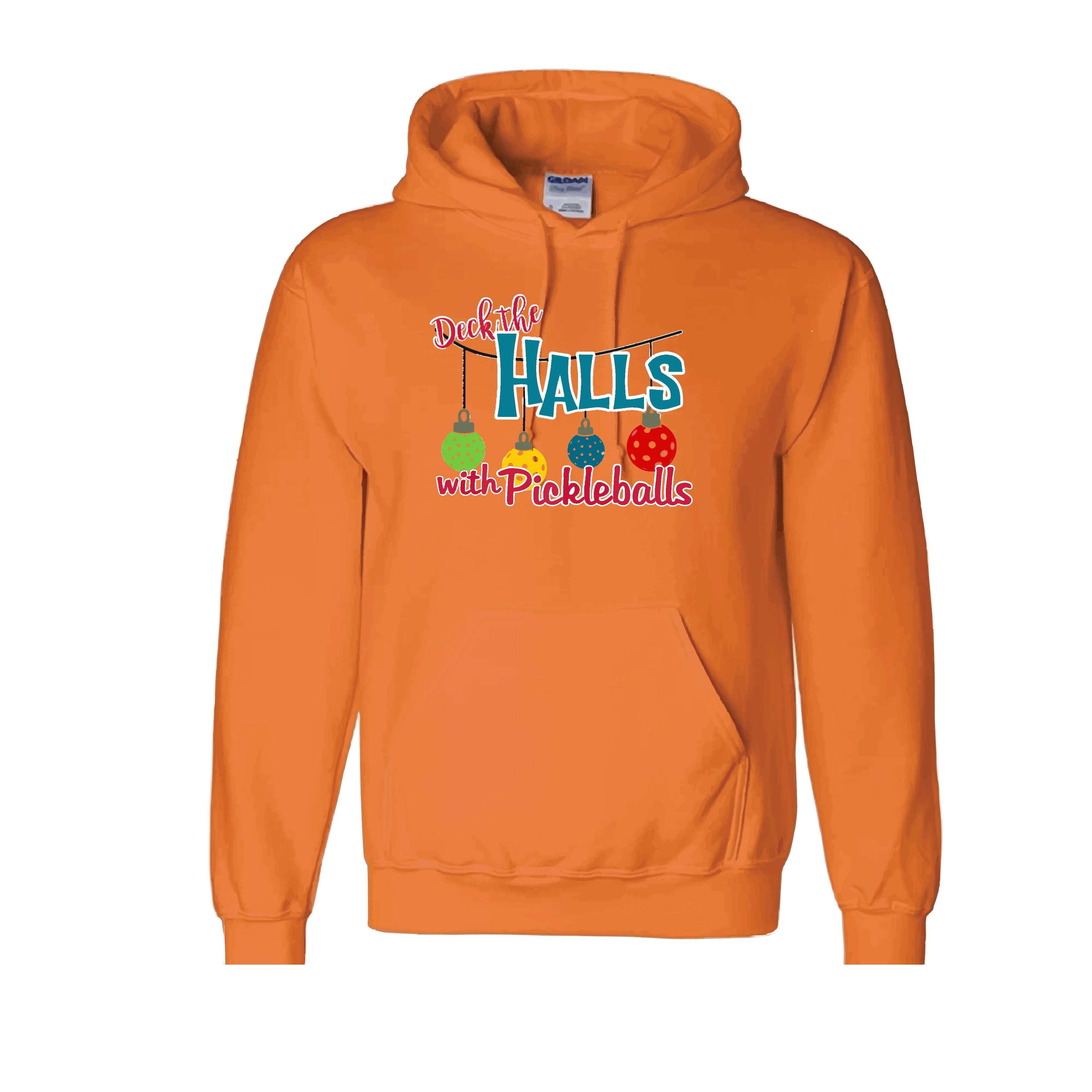 Deck the Halls with Pickleballs | Unisex Hoodie Athletic Sweatshirt | 50% Cotton/50% Polyester