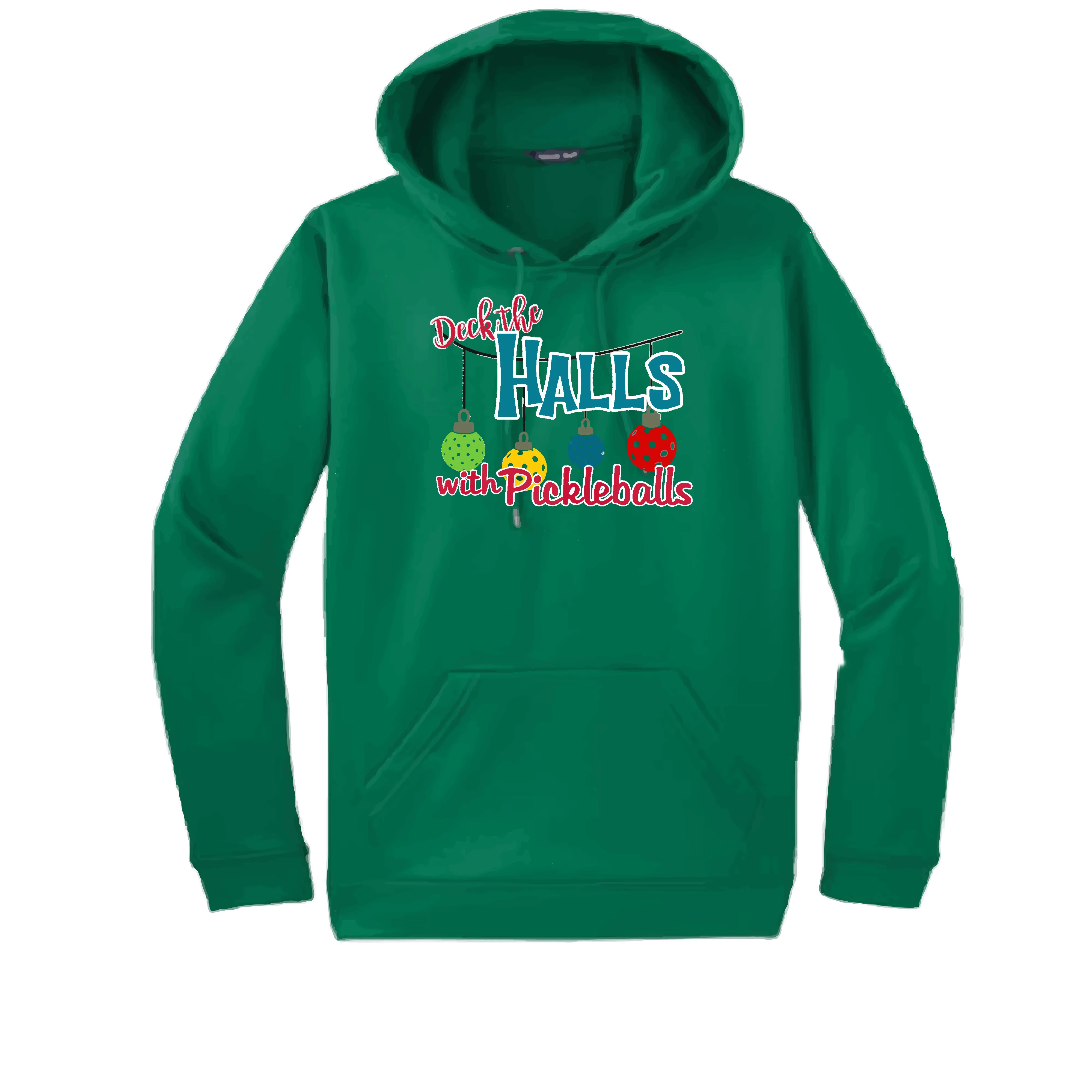 Deck the Halls with Pickleballs | Unisex Hoodie Athletic Sweatshirt | 50% Cotton/50% Polyester