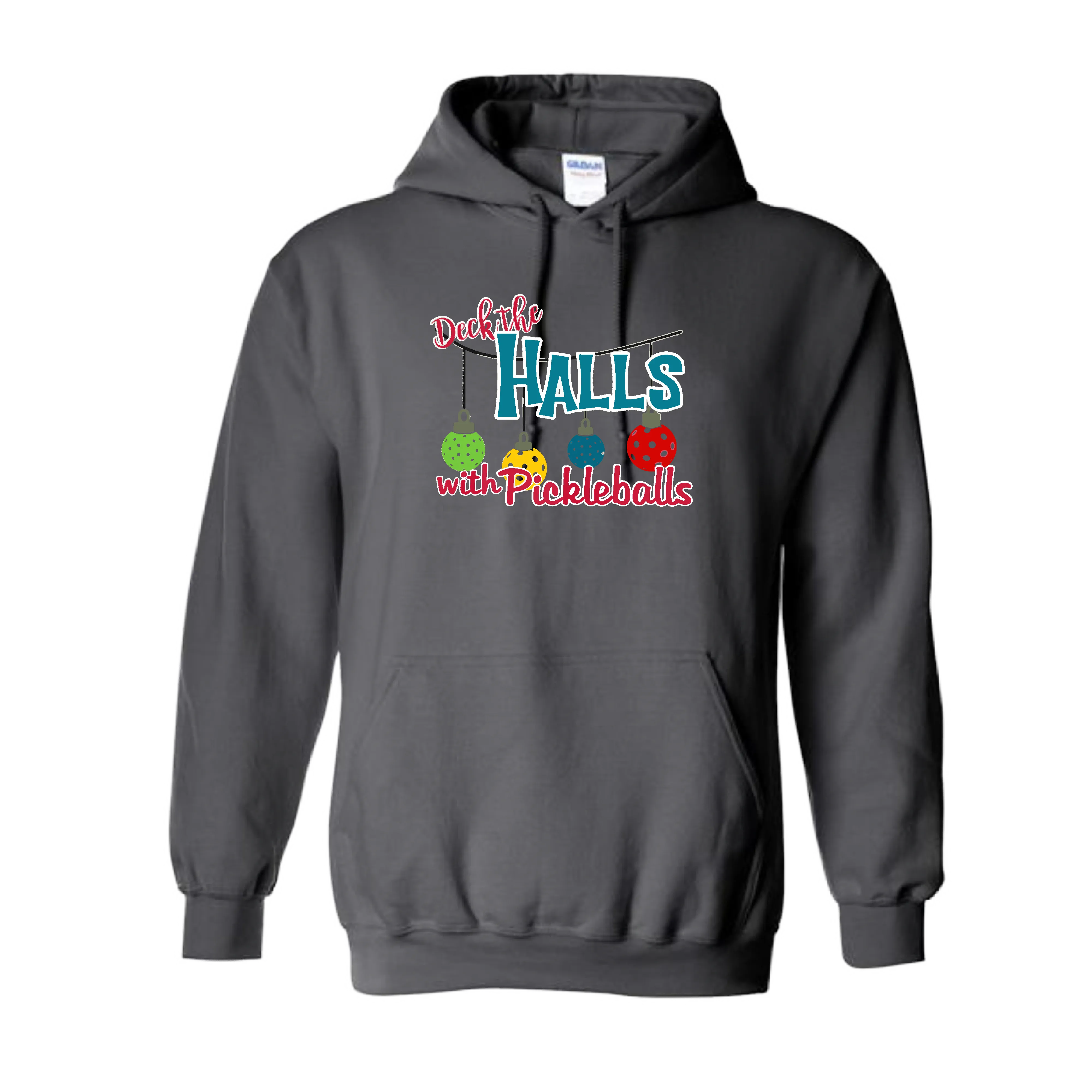 Deck the Halls with Pickleballs | Unisex Hoodie Athletic Sweatshirt | 50% Cotton/50% Polyester