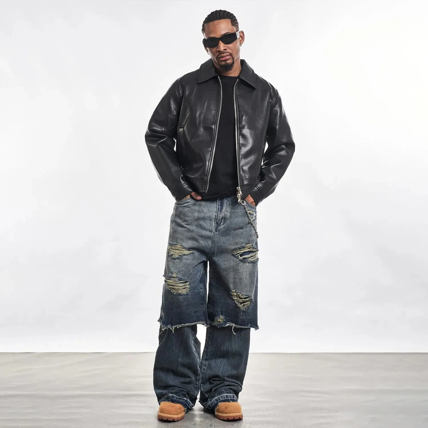 Deconstructed Double Layer Pants