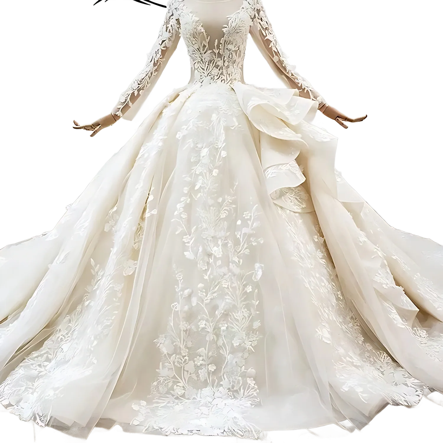 Dreamy Embroidered Ballgown Bridal Gown with Sparkling Beads and Full Skirt