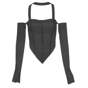 Fairy Grunge Long Sleeve Top Charcoal
