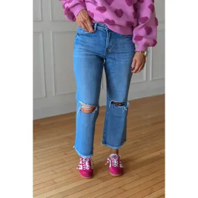 Flying Monkey High Rise Cropped Straight Jeans