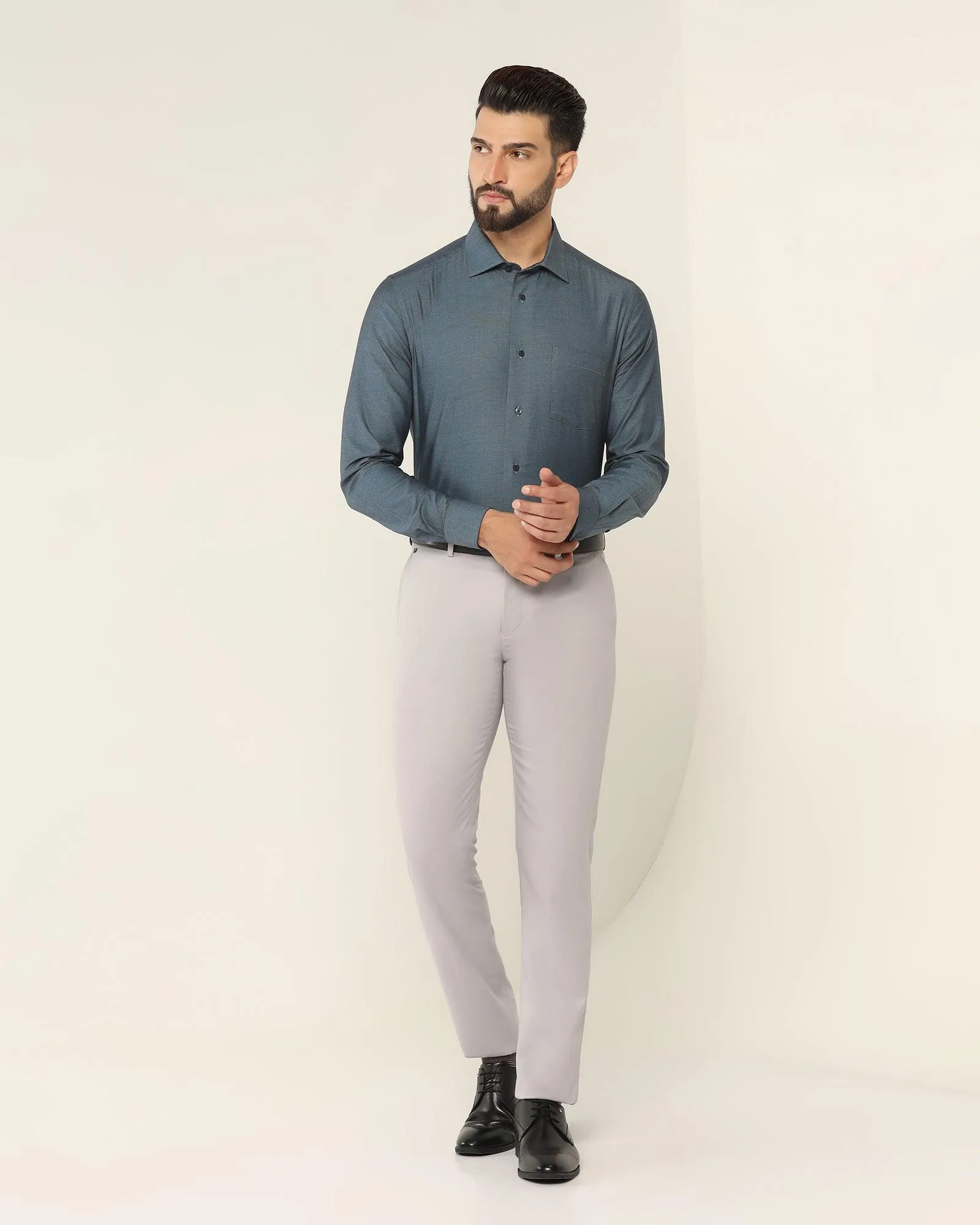 Formal Grey Textured Shirt - Setal