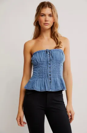 Free People Denim Wink Wink Tube Top