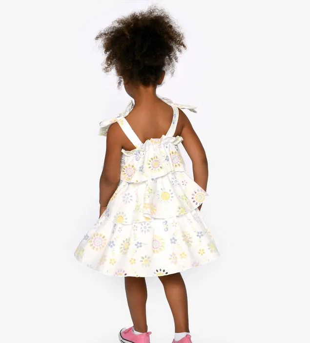 GBY Eyelet Floral 3 Tiered Dress
