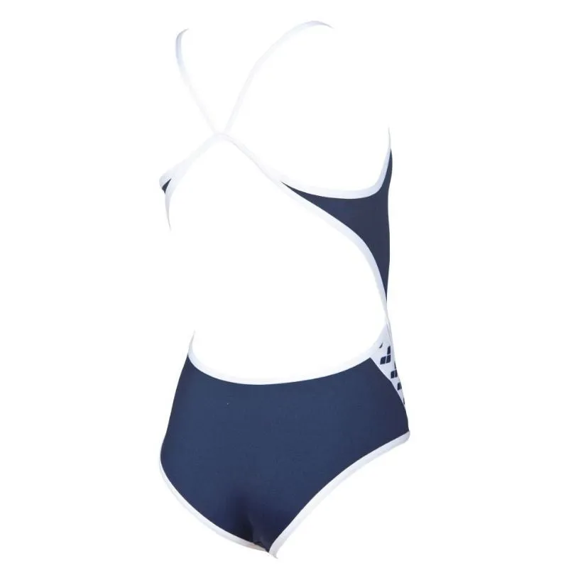 GIRLS' TEAM STRIPE ONE PIECE - NAVY