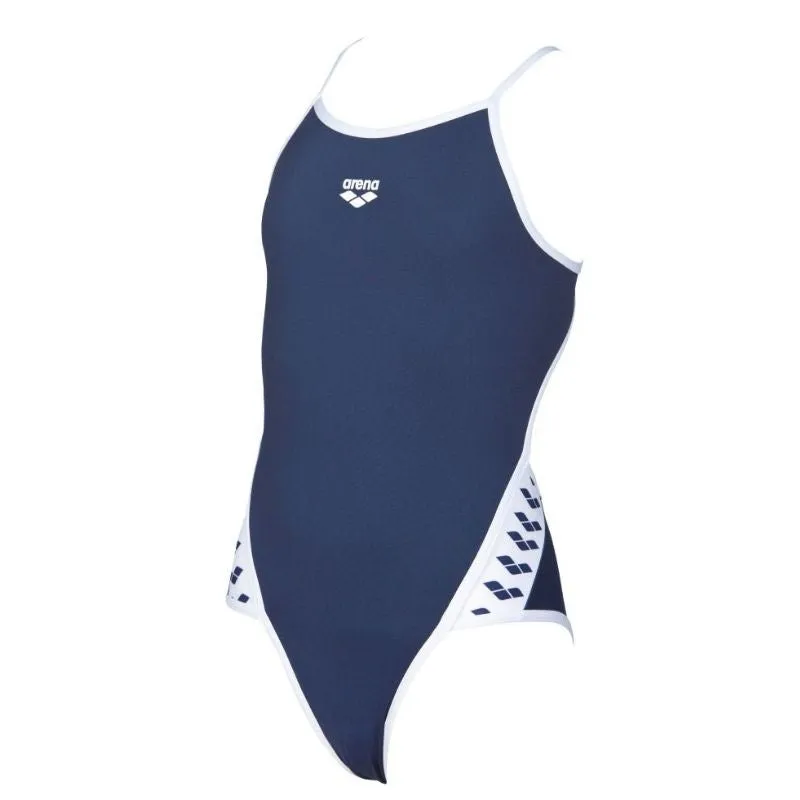 GIRLS' TEAM STRIPE ONE PIECE - NAVY