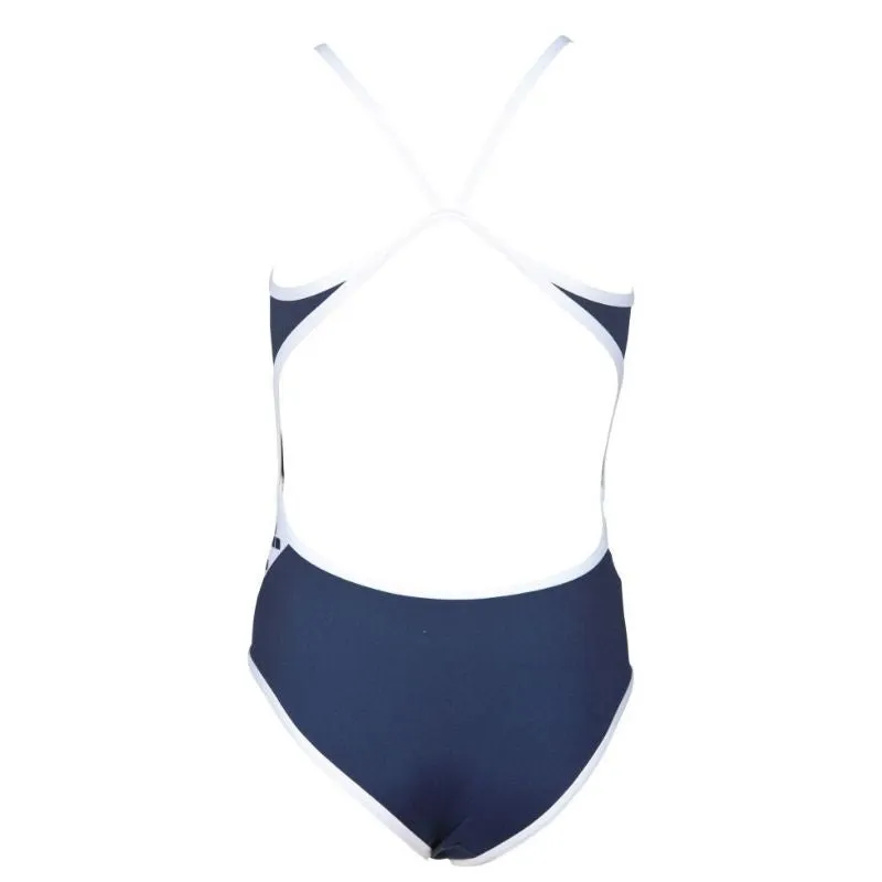 GIRLS' TEAM STRIPE ONE PIECE - NAVY