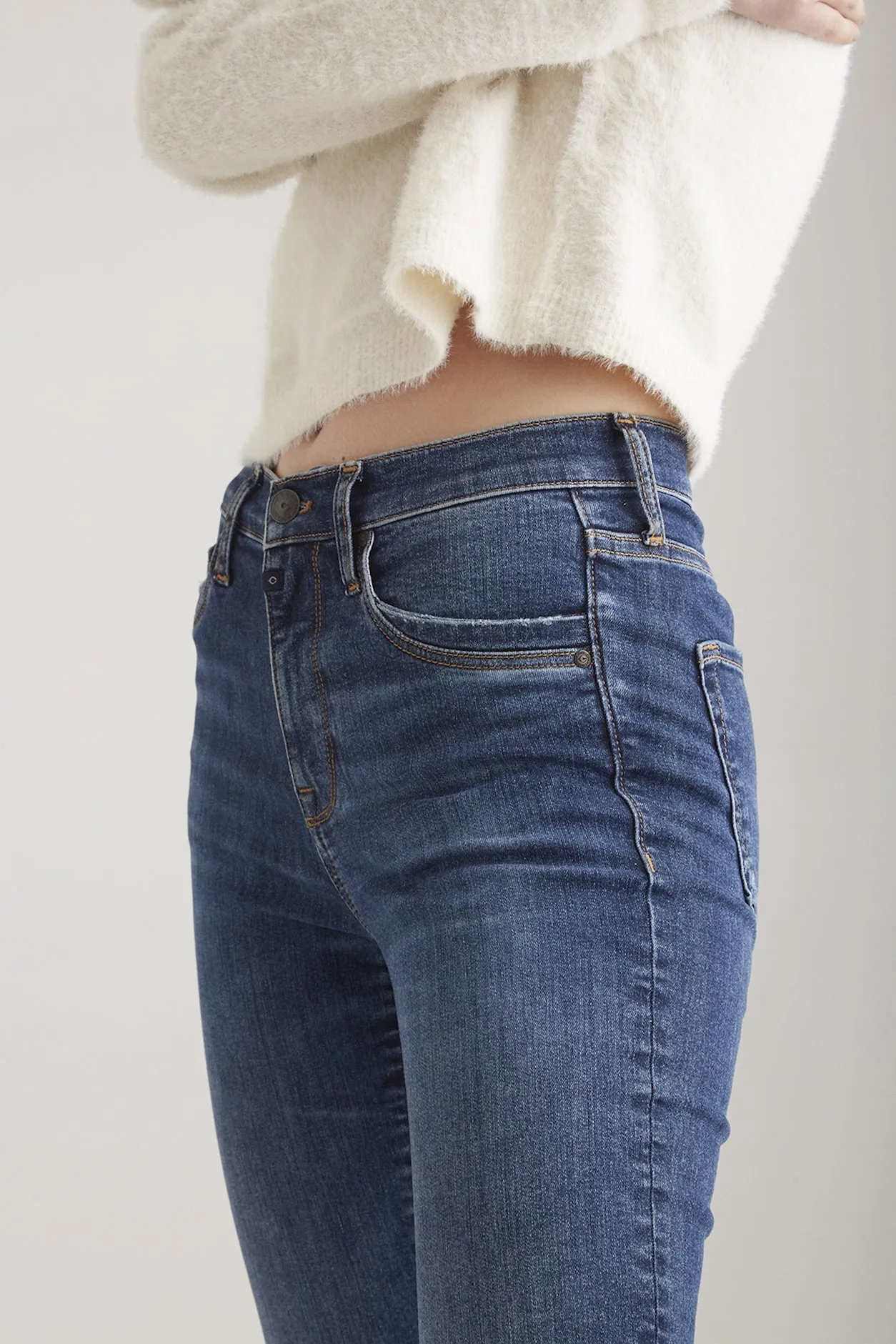 Hannah - High Waist Straight - True Blue