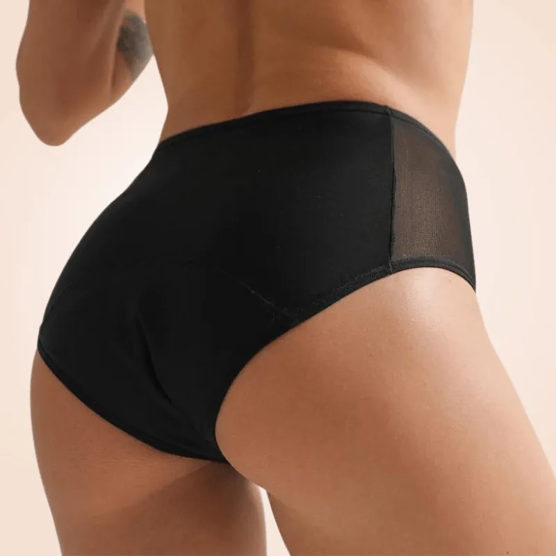 High Waist Mesh Breathable Moderate Absorbency Leak Proof Menstrual Panties