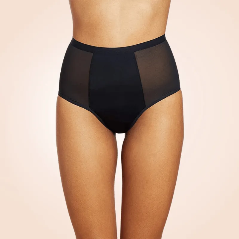 High Waist Mesh Breathable Moderate Absorbency Leak Proof Menstrual Panties