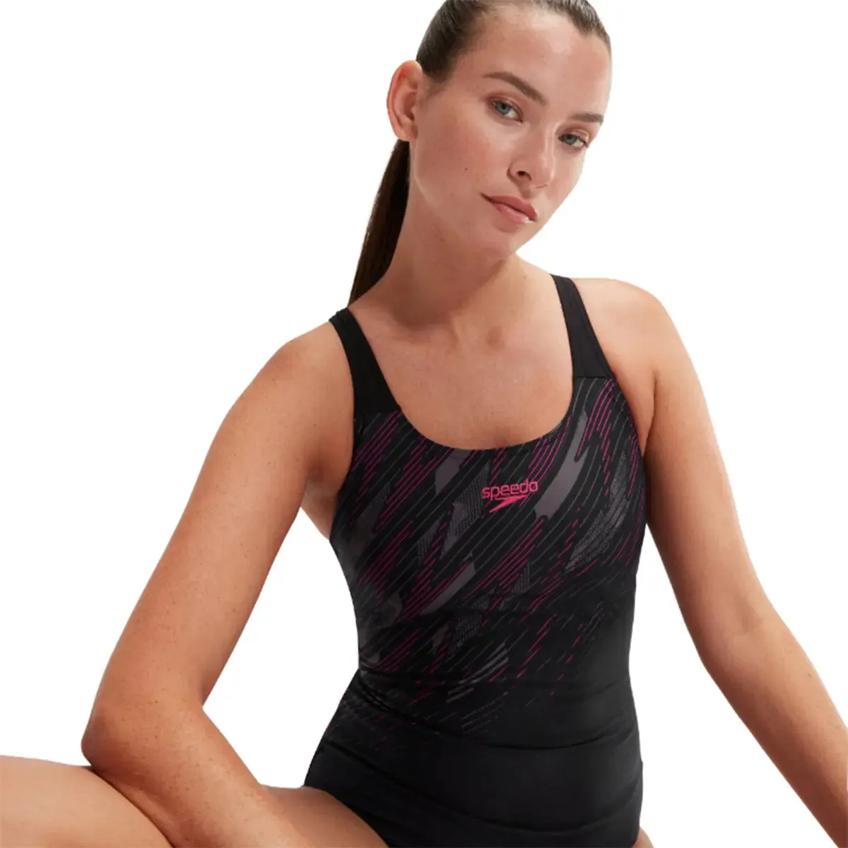 Hyperboom Placement Swimsuit - Black/Pink