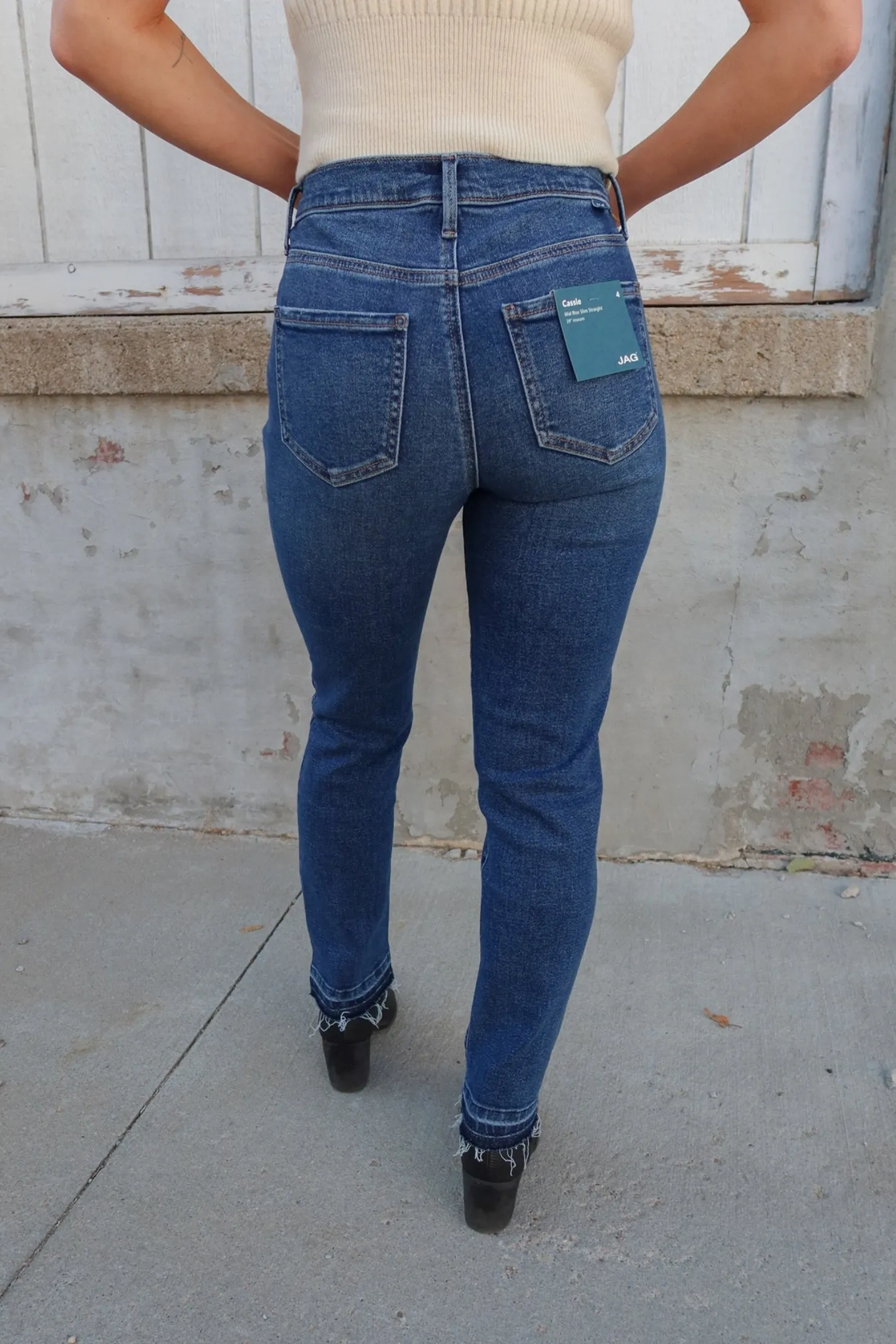 JAG Cassie Chateau Blue Mid Rise Straight Leg Jeans